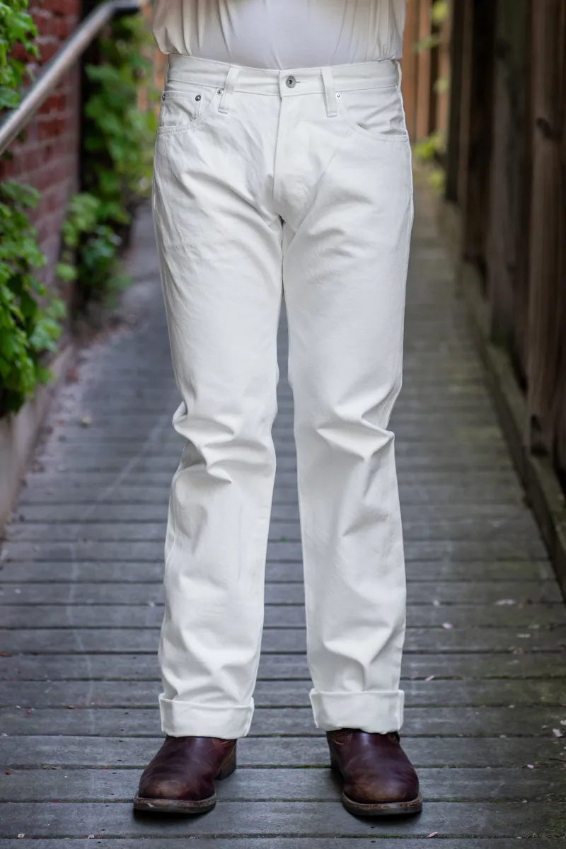 Iron Heart IH-634-WT 13.5oz Denim Straight Cut Jeans - White sold by Franklin and Poe