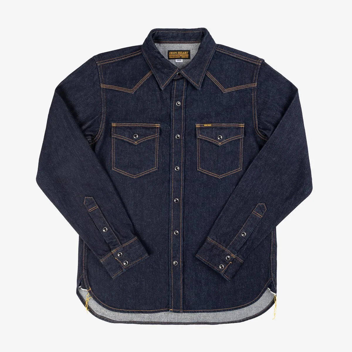Iron Heart IHSH-33-IND 12oz Selvedge Denim Western Shirt - Indigo sold by Franklin and Poe product image thumbnail 5