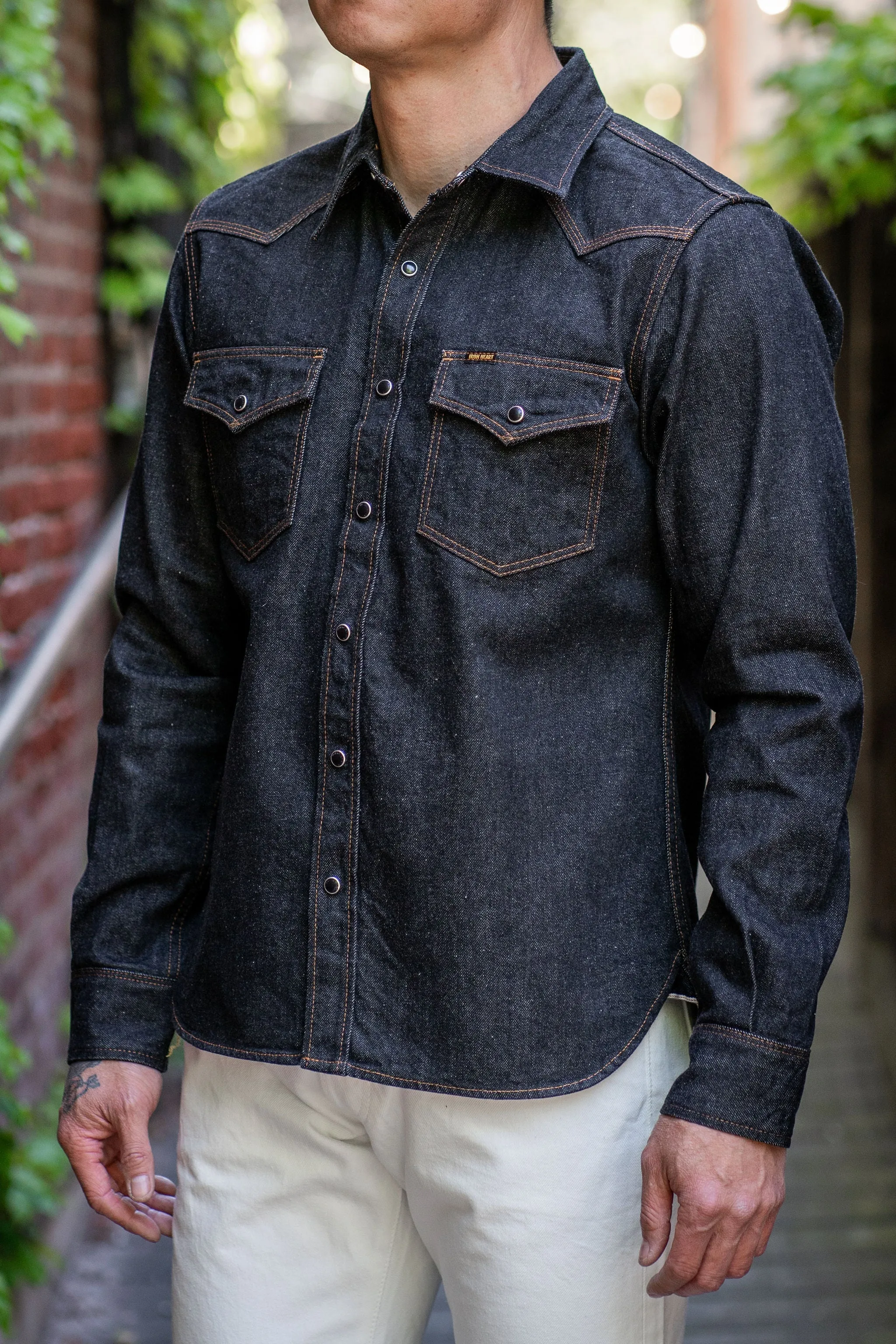 Iron Heart IHSH-33-IND 12oz Selvedge Denim Western Shirt - Indigo sold by Franklin and Poe product image thumbnail 2
