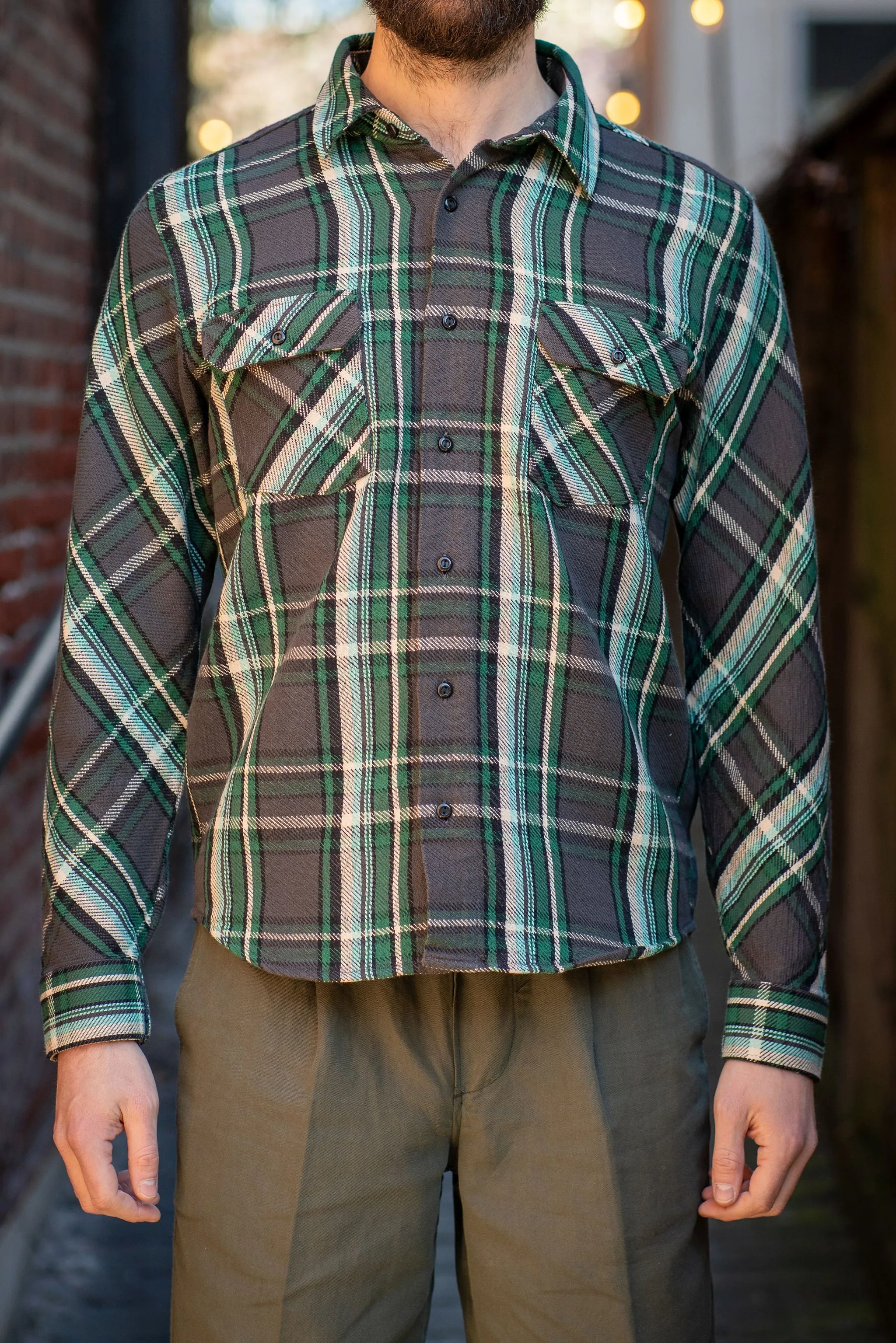 Indigofera Bryson - Unbrushed Check Black/Green/White/Turquoise sold by Franklin and Poe