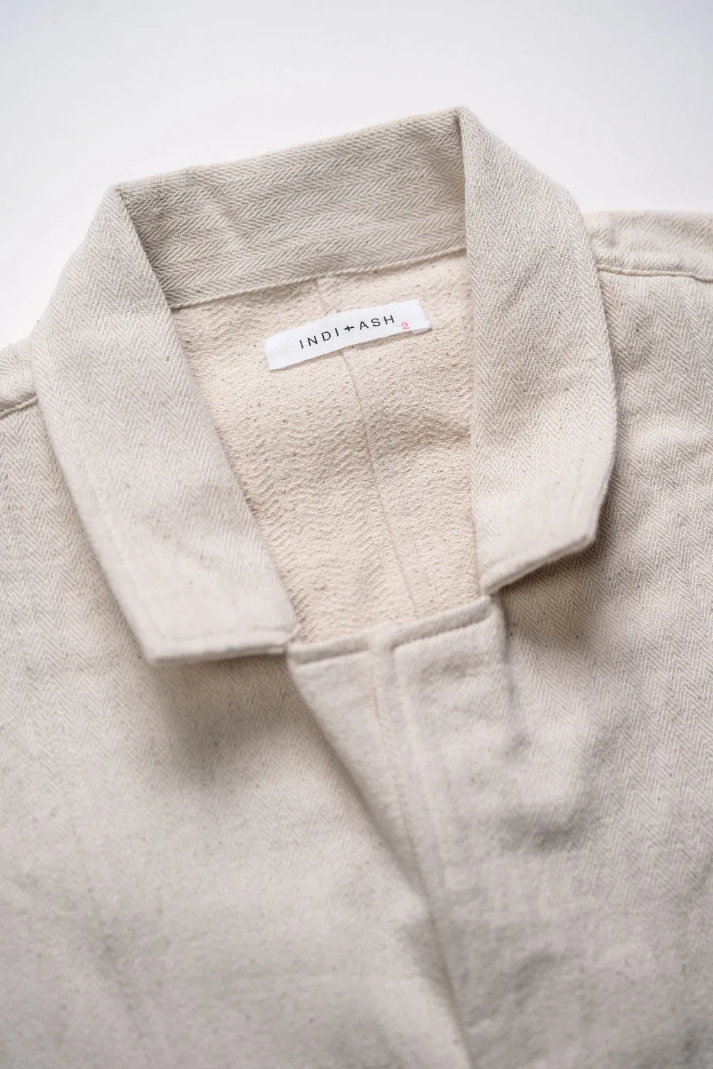 Indi + Ash Study Jacket - Handwoven Military Herringbone Natural sold by Franklin and Poe product image thumbnail 5