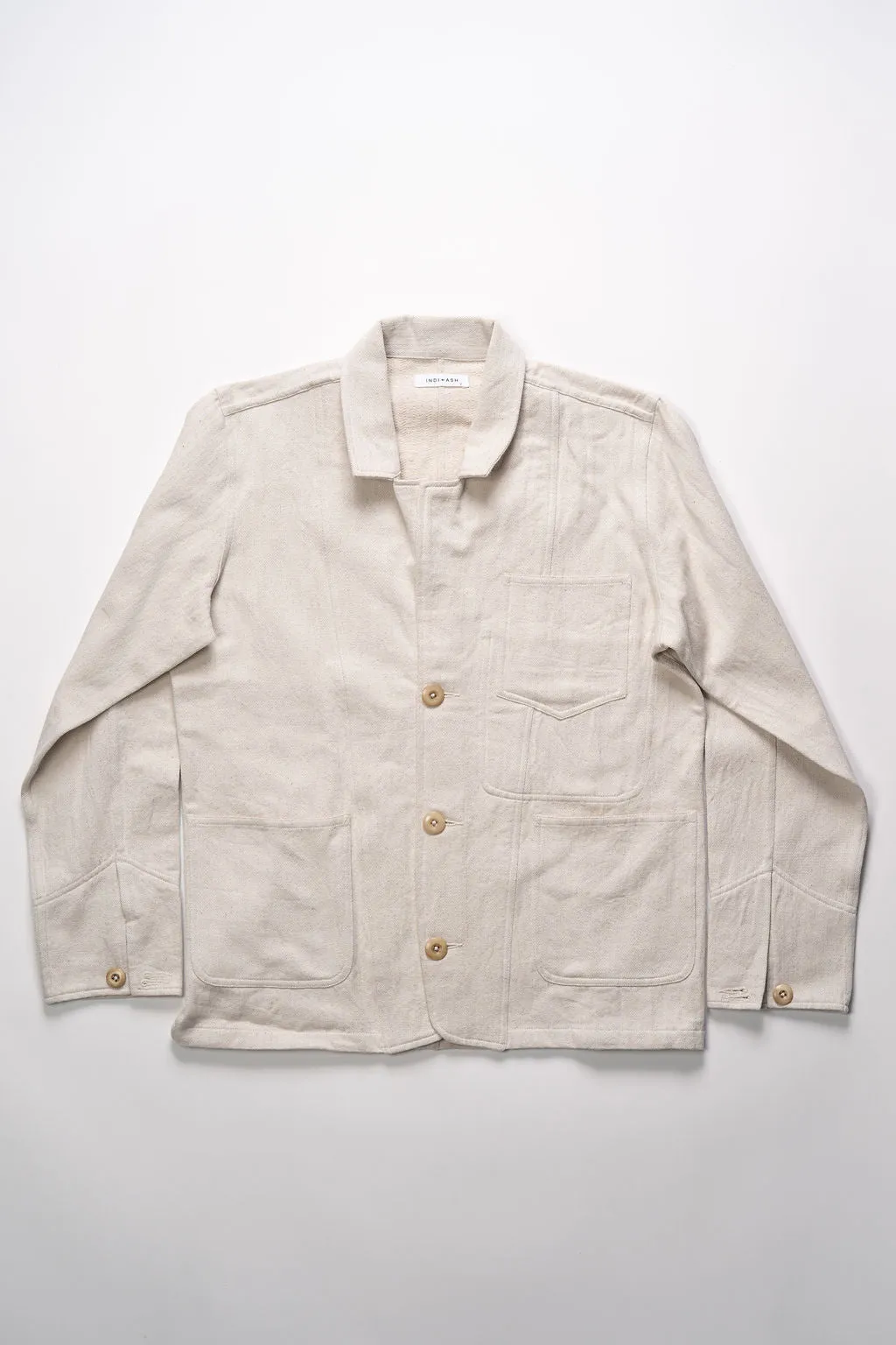 Indi + Ash Study Jacket - Handwoven Military Herringbone Natural sold by Franklin and Poe product image thumbnail 4