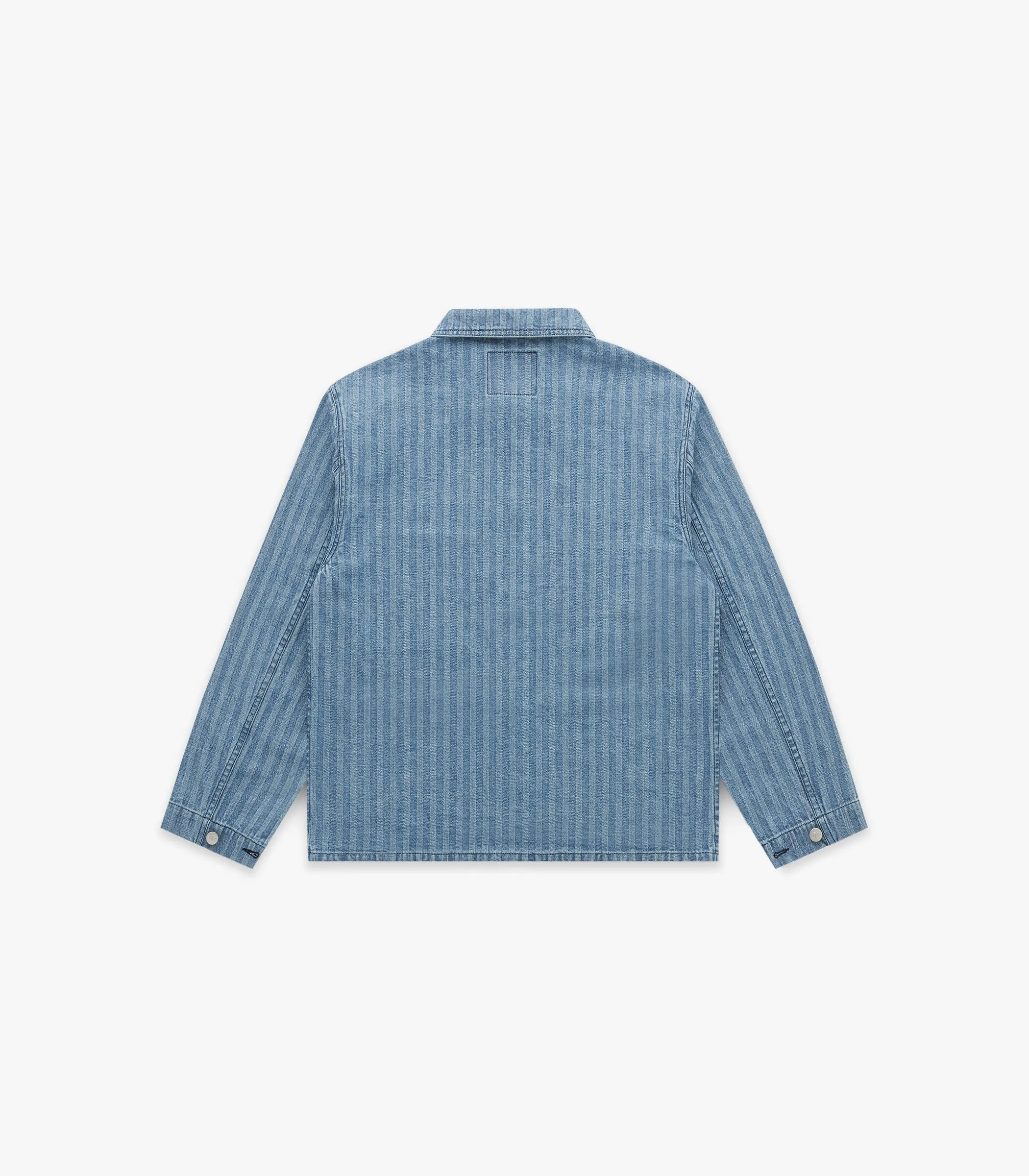 Knickerbocker Factory Denim Chore Coat - Light Wash Fisher Stripe sold by Franklin and Poe product image thumbnail 5