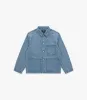 Knickerbocker Factory Denim Chore Coat - Light Wash Fisher Stripe sold by Franklin and Poe