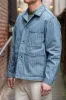 Knickerbocker Factory Denim Chore Coat - Light Wash Fisher Stripe sold by Franklin and Poe