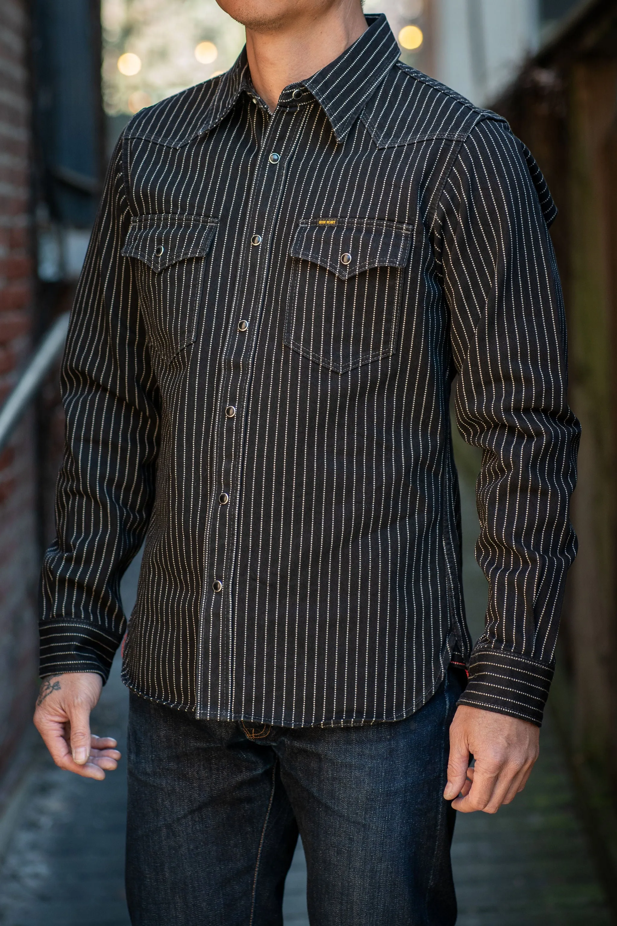 Iron Heart IHSH-62-BLK 12oz Wabash Western Shirt - Black sold by Franklin and Poe product image thumbnail 2