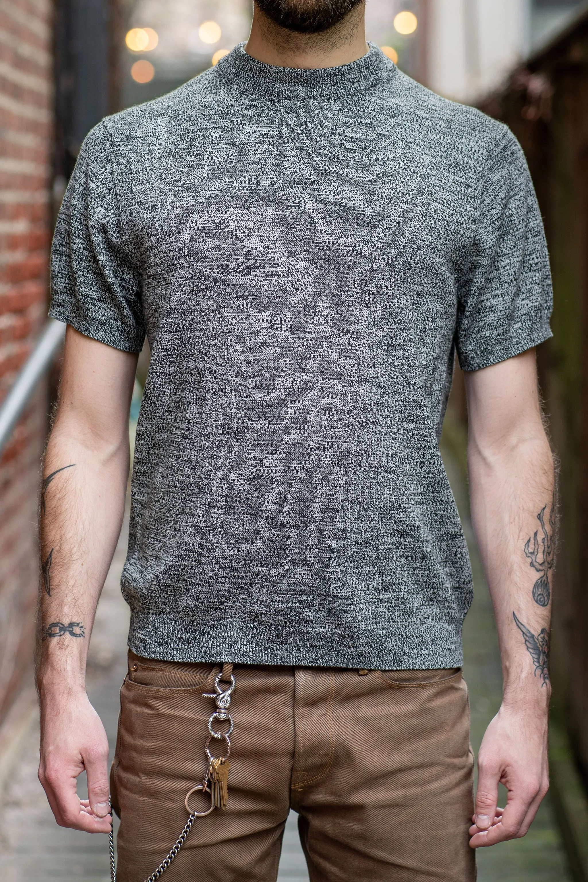 3sixteen Knit T-shirt - Black Marled Yarn sold by Franklin and Poe