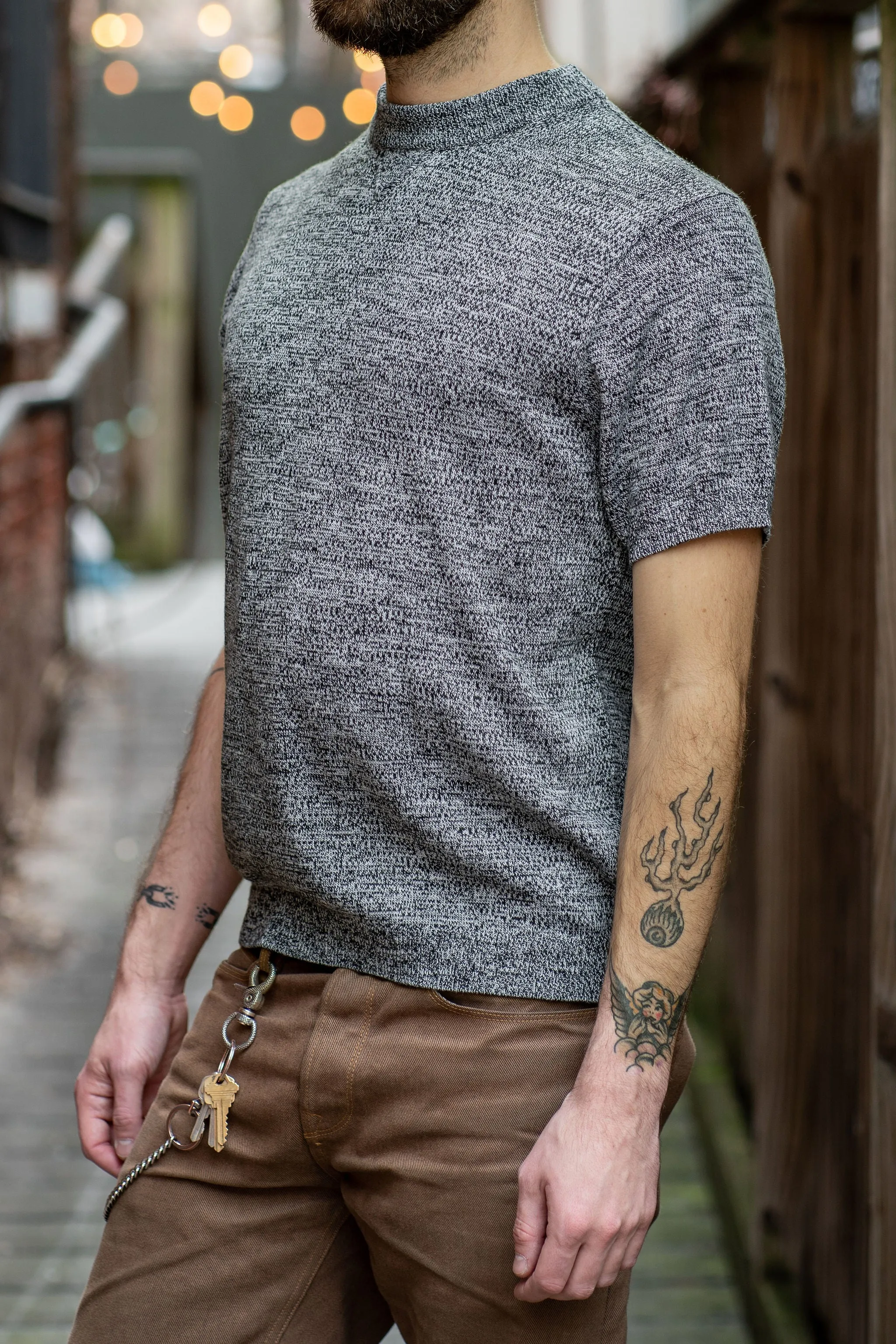 3sixteen Knit T-shirt - Black Marled Yarn sold by Franklin and Poe product image thumbnail 2