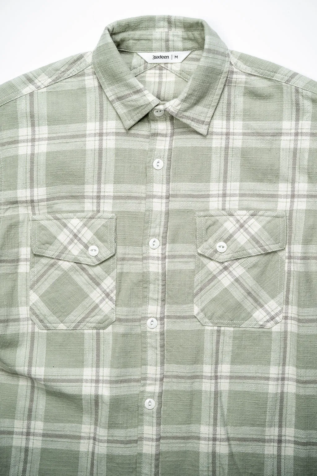 3sixteen Crosscut Flannel - Seafoam Slub Plaid sold by Franklin and Poe product image thumbnail 5