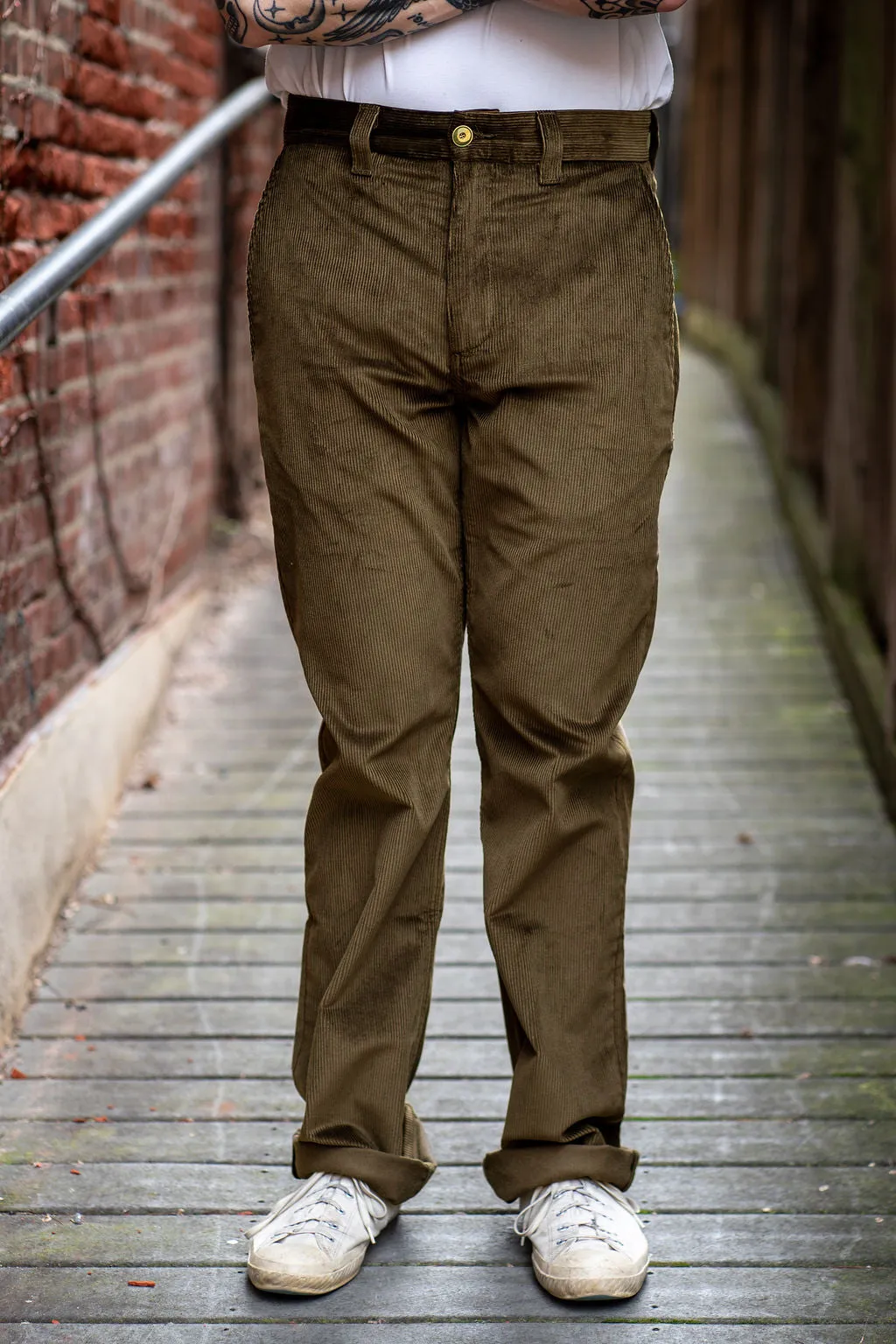 Freenote Cloth Deck Pant - Olive Cord sold by Franklin and Poe