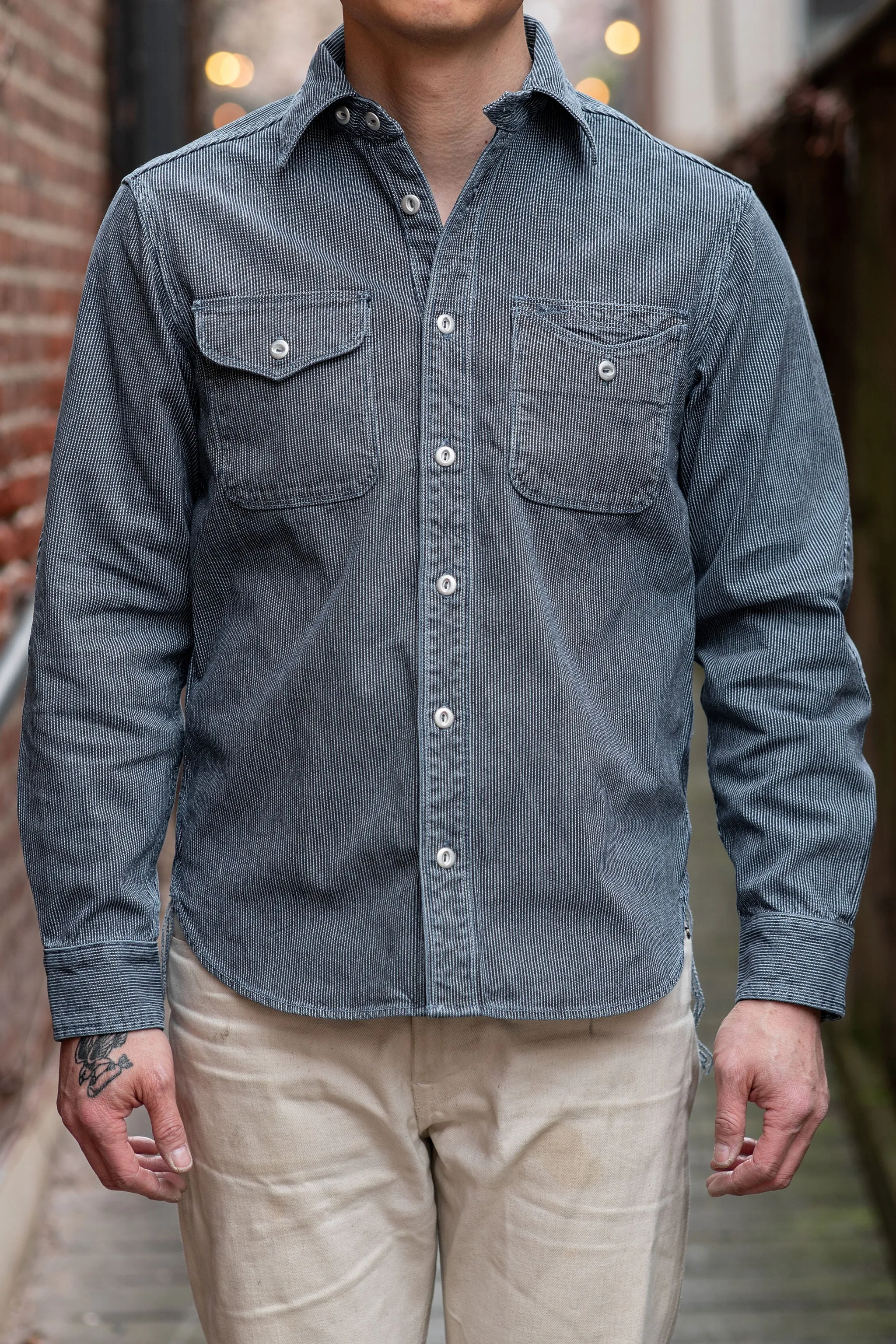 Freenote Cloth Lambert - Stone Washed Stripe sold by Franklin and Poe