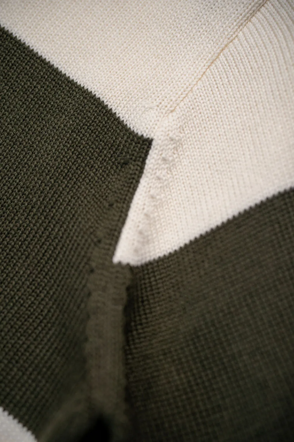 Heimat Textil Rugby Harbor Sweater - Seashell/Military Green sold by Franklin and Poe product image thumbnail 5