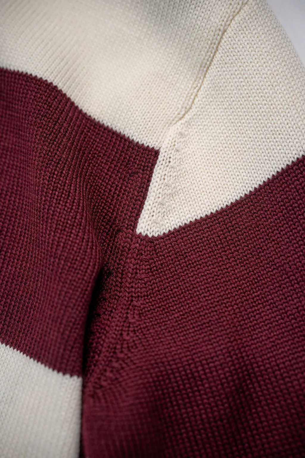 Heimat Textil Rugby Harbor Sweater - Seashell/Burgundy sold by Franklin and Poe product image thumbnail 5
