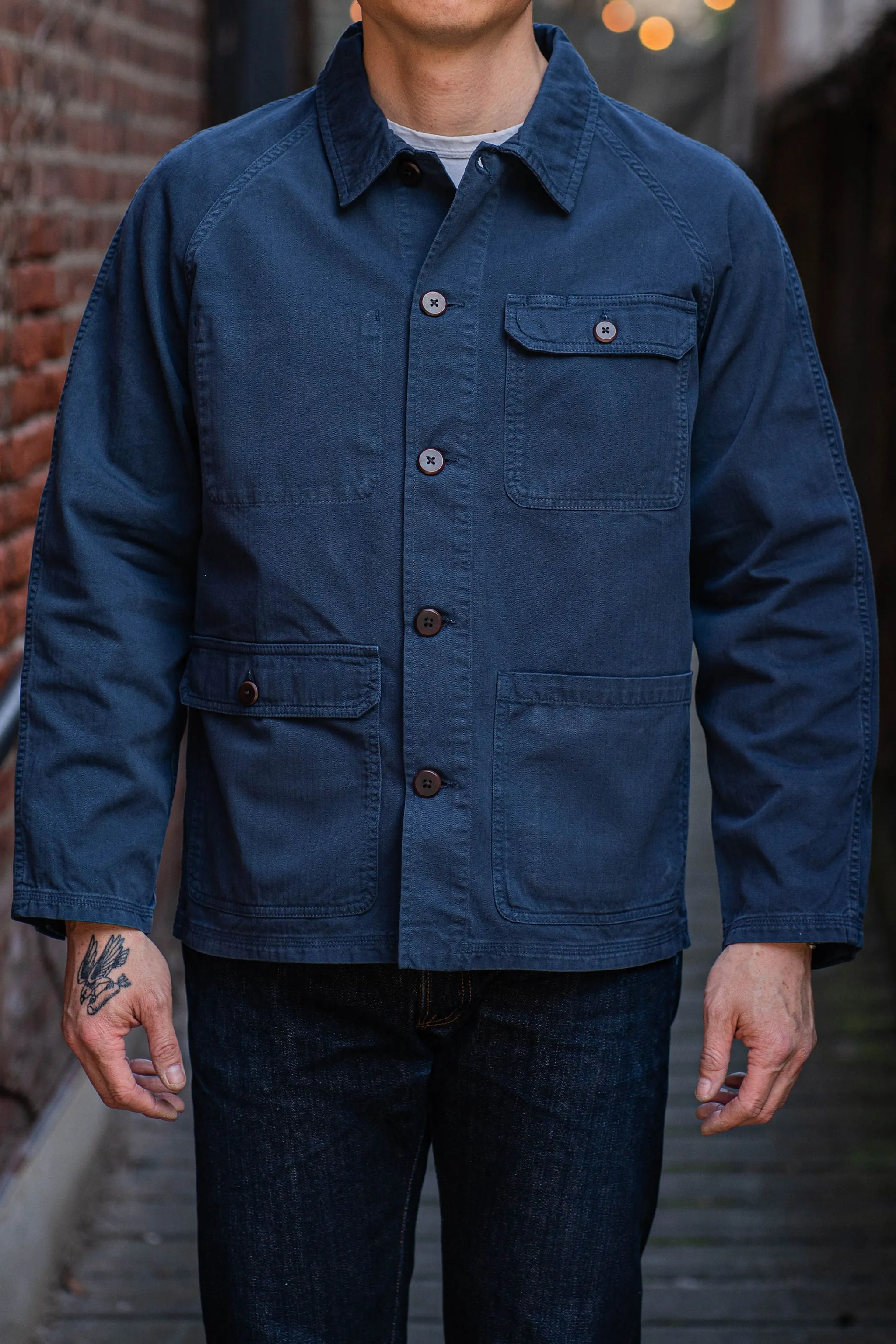 Heimat Textil Journey Coat - Herringbone Ink sold by Franklin and Poe