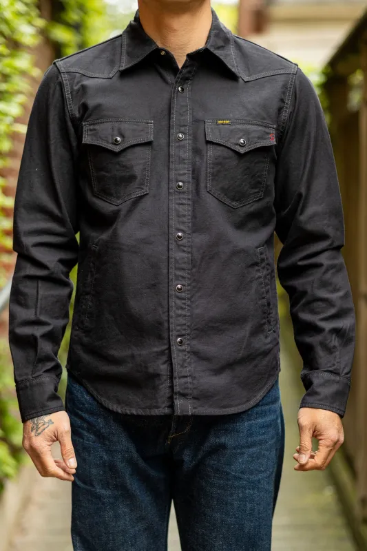 Iron Heart IHSH-381-BLK 9oz Military Serge CPO Shirt  - Black sold by Franklin and Poe