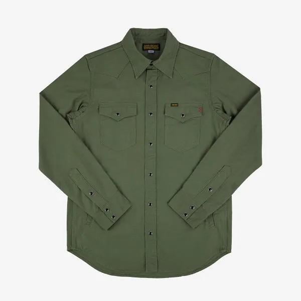 Iron Heart IHSH-381-OLV 9oz Military Serge CPO Shirt - Olive sold by Franklin and Poe product image thumbnail 4