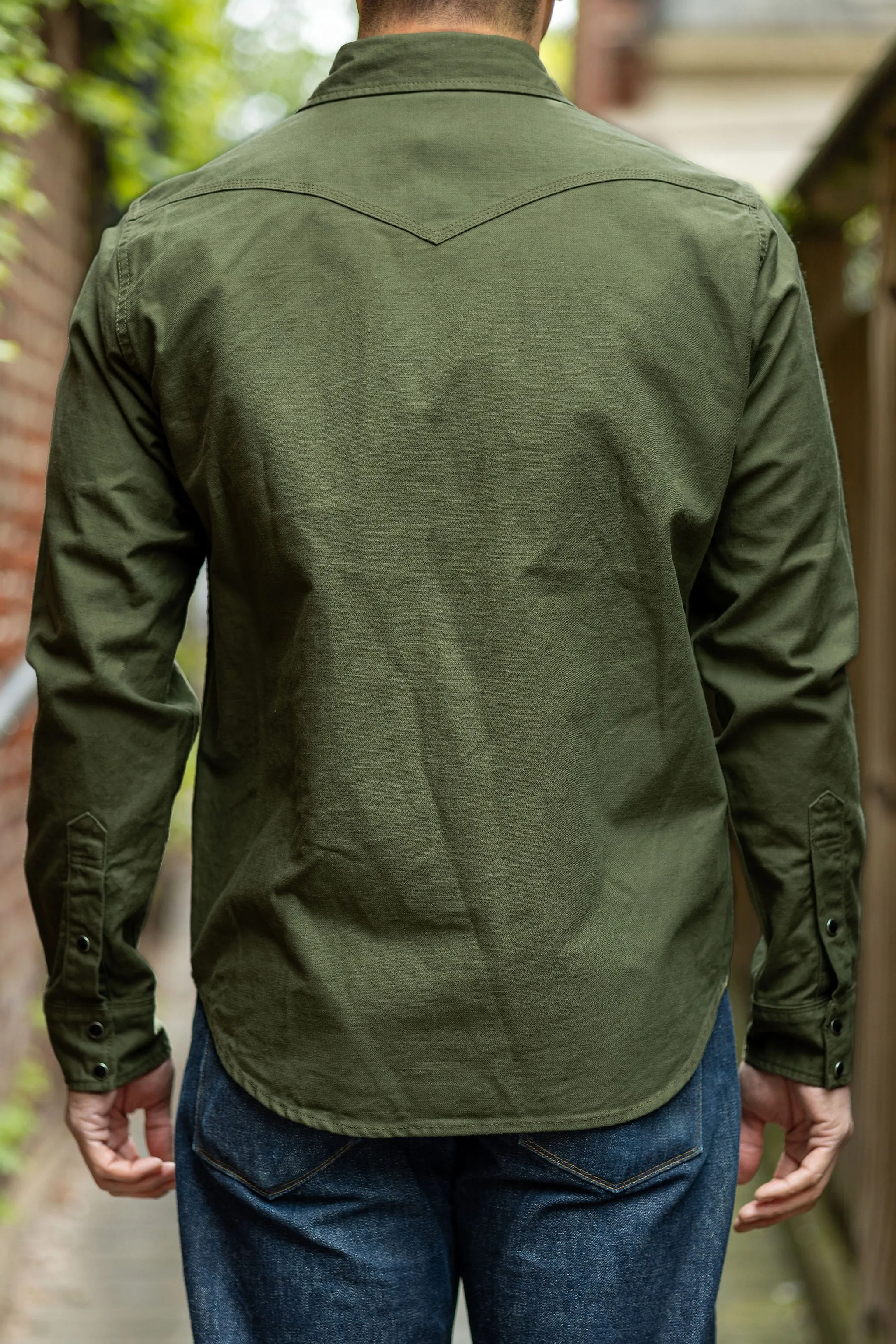 Iron Heart IHSH-381-OLV 9oz Military Serge CPO Shirt - Olive sold by Franklin and Poe product image thumbnail 3