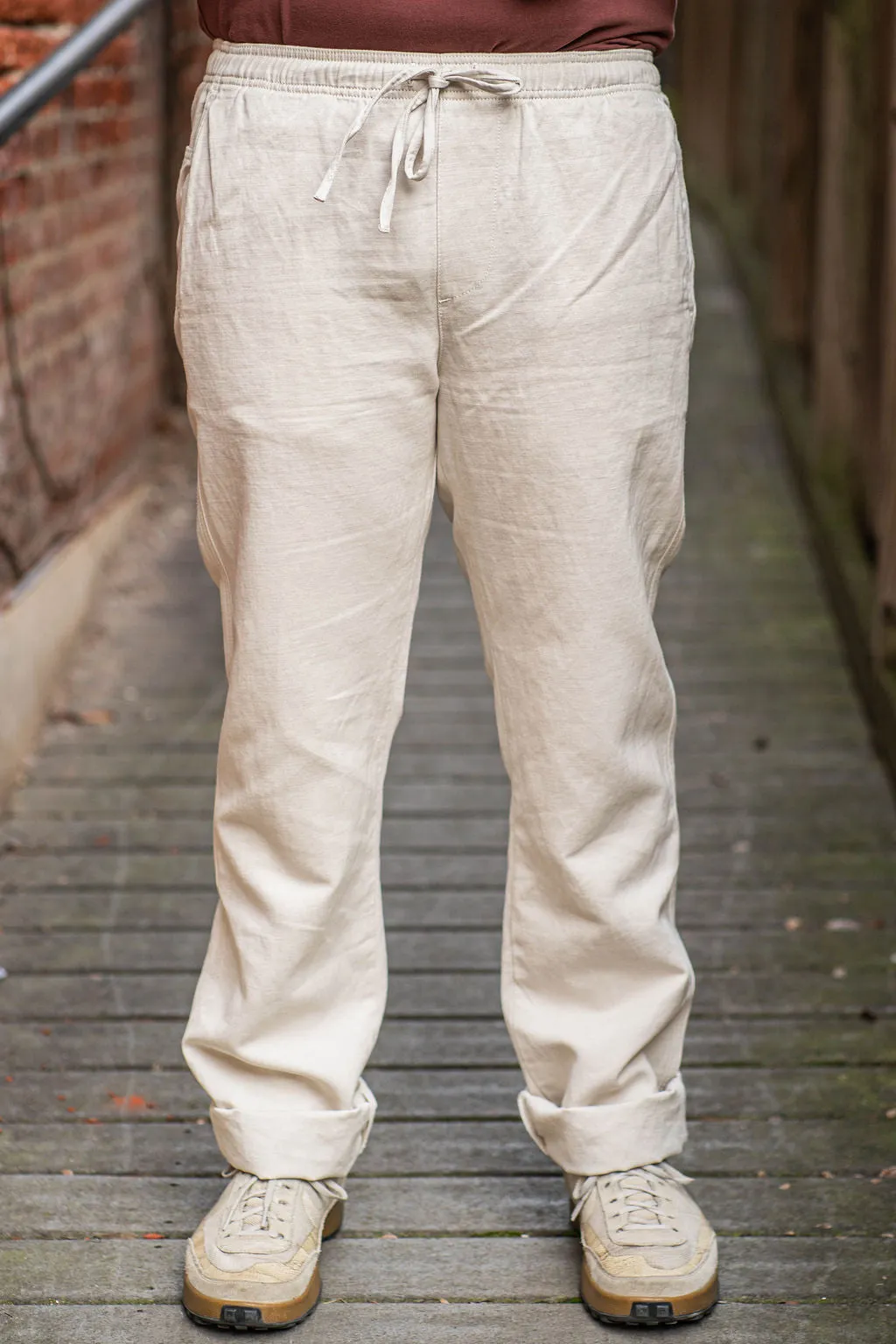 C.O.F. Drawstring Pants - Light Cotton Linen Ecru sold by Franklin and Poe