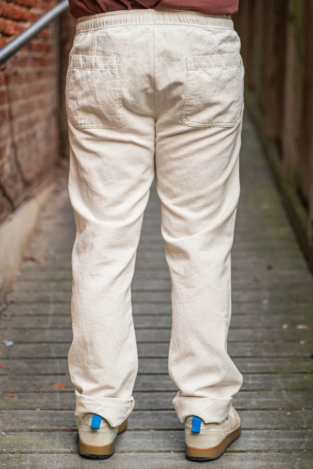 C.O.F. Drawstring Pants - Light Cotton Linen Ecru sold by Franklin and Poe product image thumbnail 3