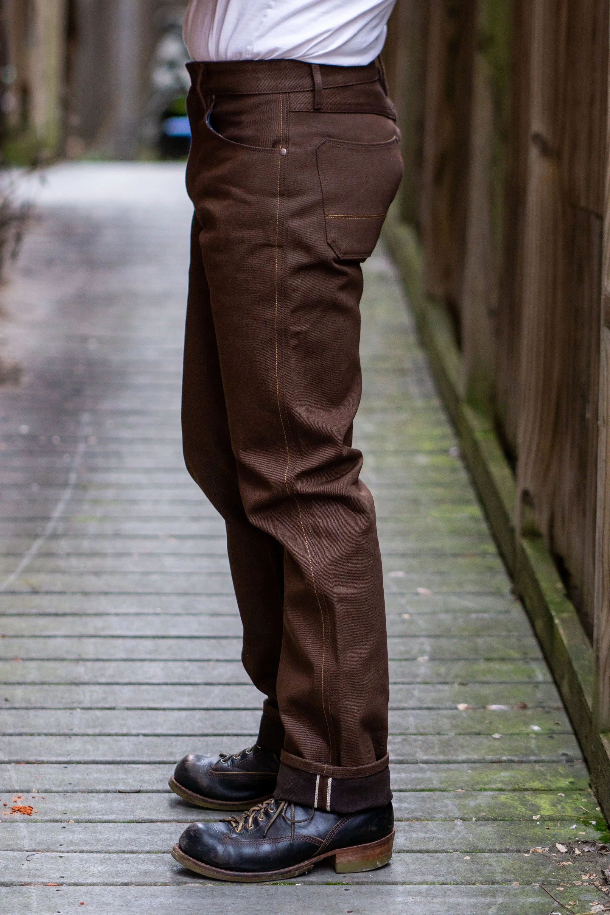 Freenote Cloth Wilkes - 15oz Dark Brown Denim sold by Franklin and Poe product image thumbnail 2
