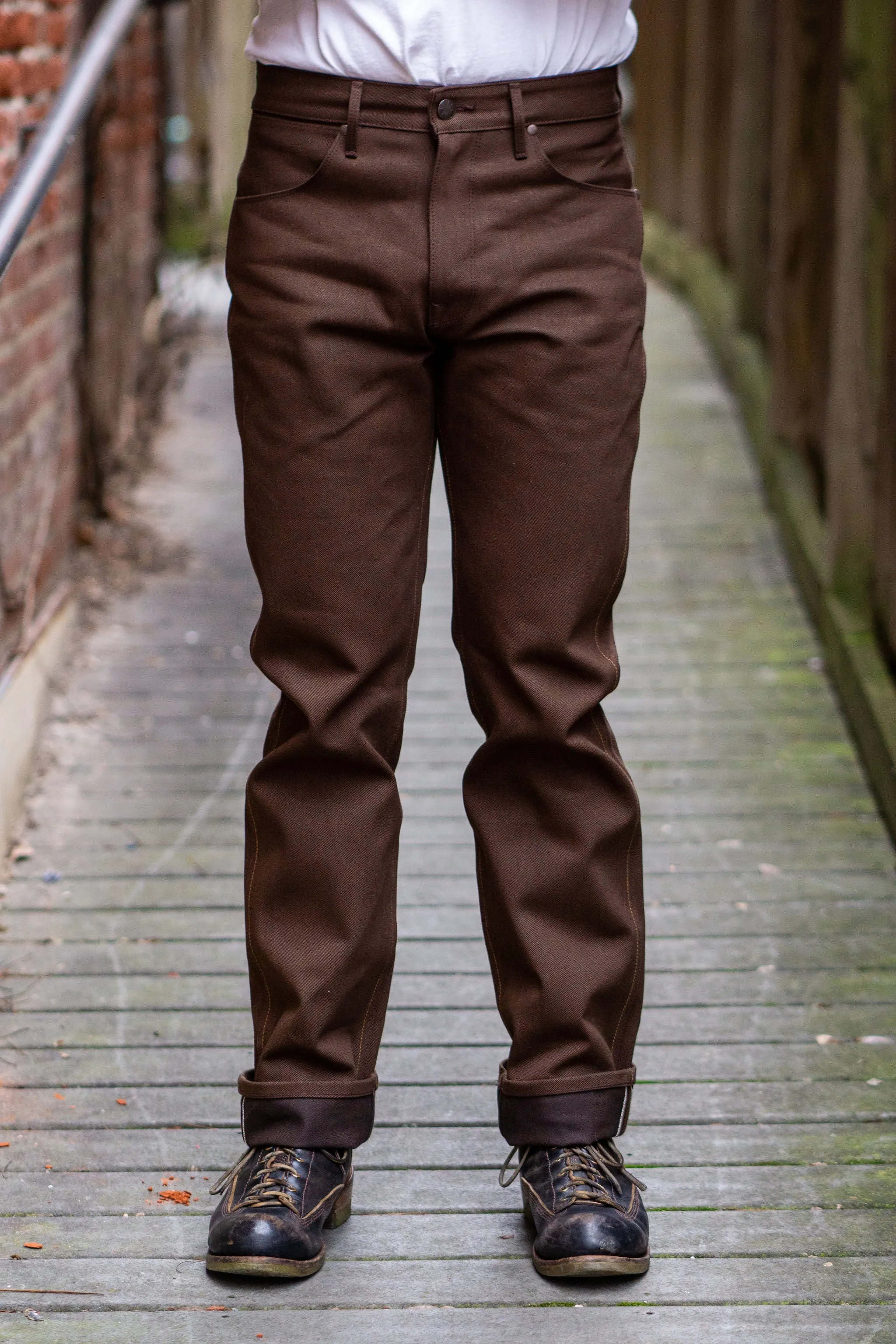 Freenote Cloth Wilkes - 15oz Dark Brown Denim sold by Franklin and Poe