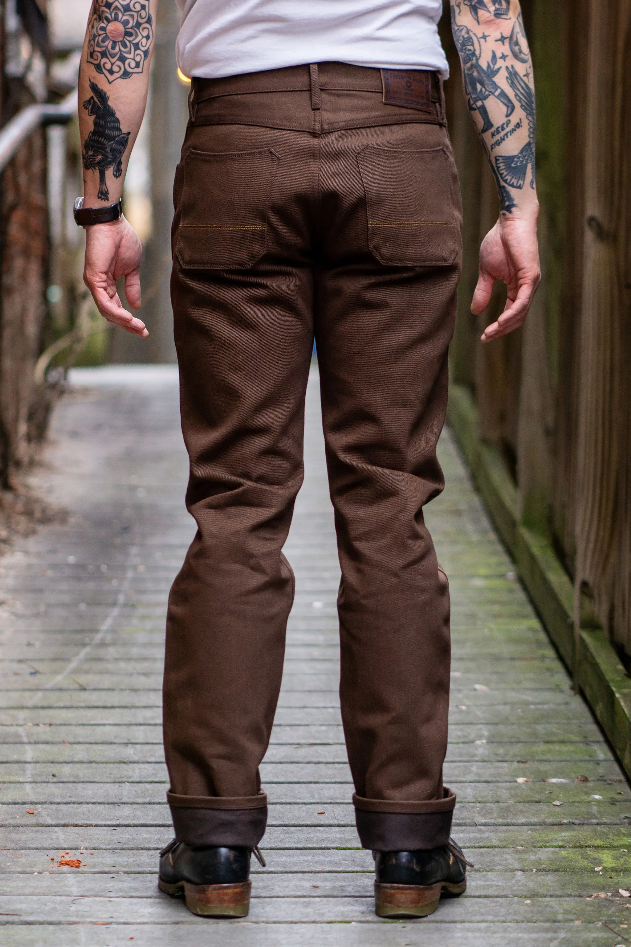 Freenote Cloth Wilkes - 15oz Dark Brown Denim sold by Franklin and Poe product image thumbnail 3