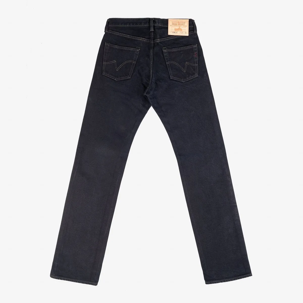 Iron Heart IH-634S-B 21oz Selvedge Denim Straight Cut Jeans - Indigo Overdyed Black sold by Franklin and Poe product image thumbnail 5