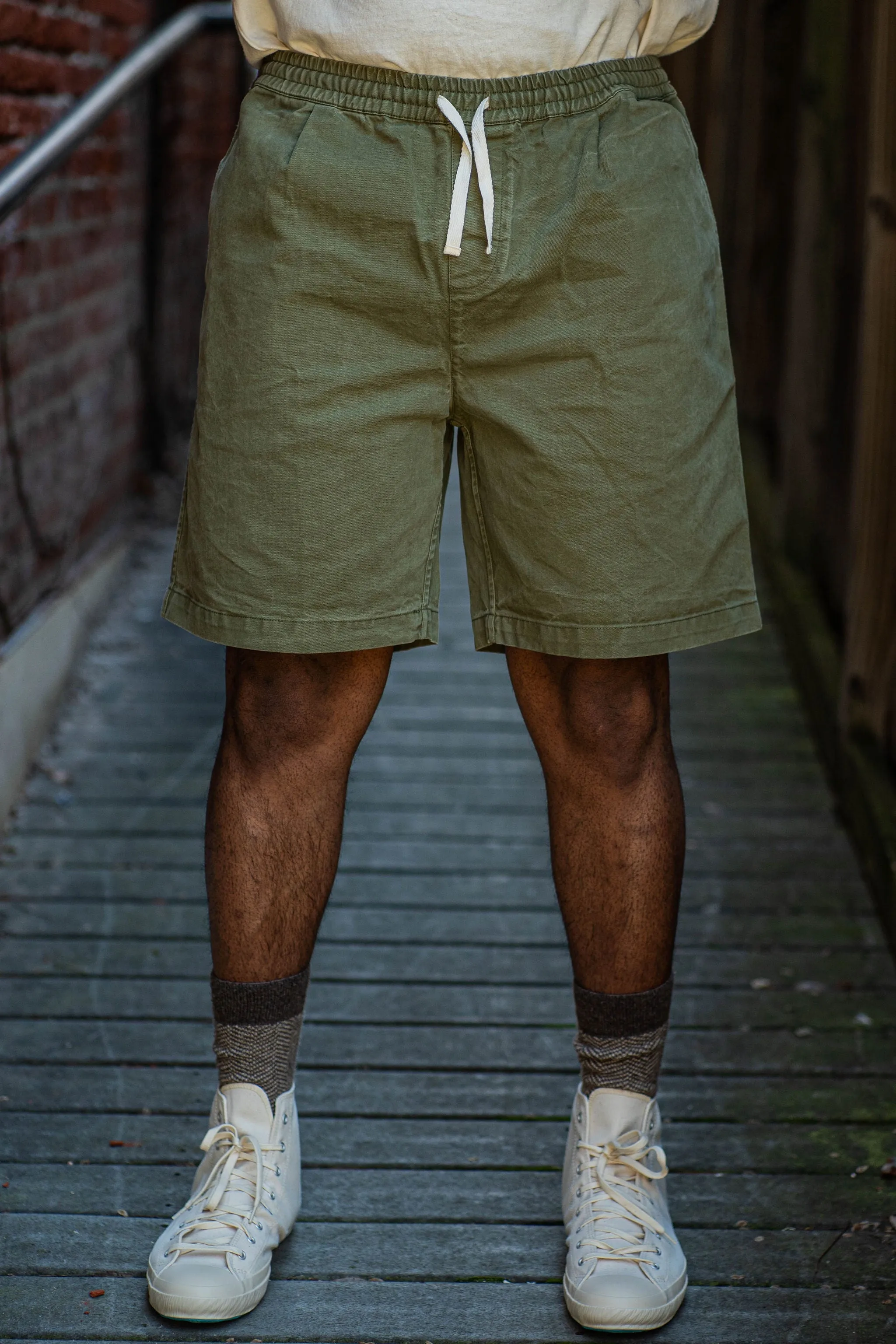 3sixteen Drawstring Shorts - Olive Twill sold by Franklin and Poe