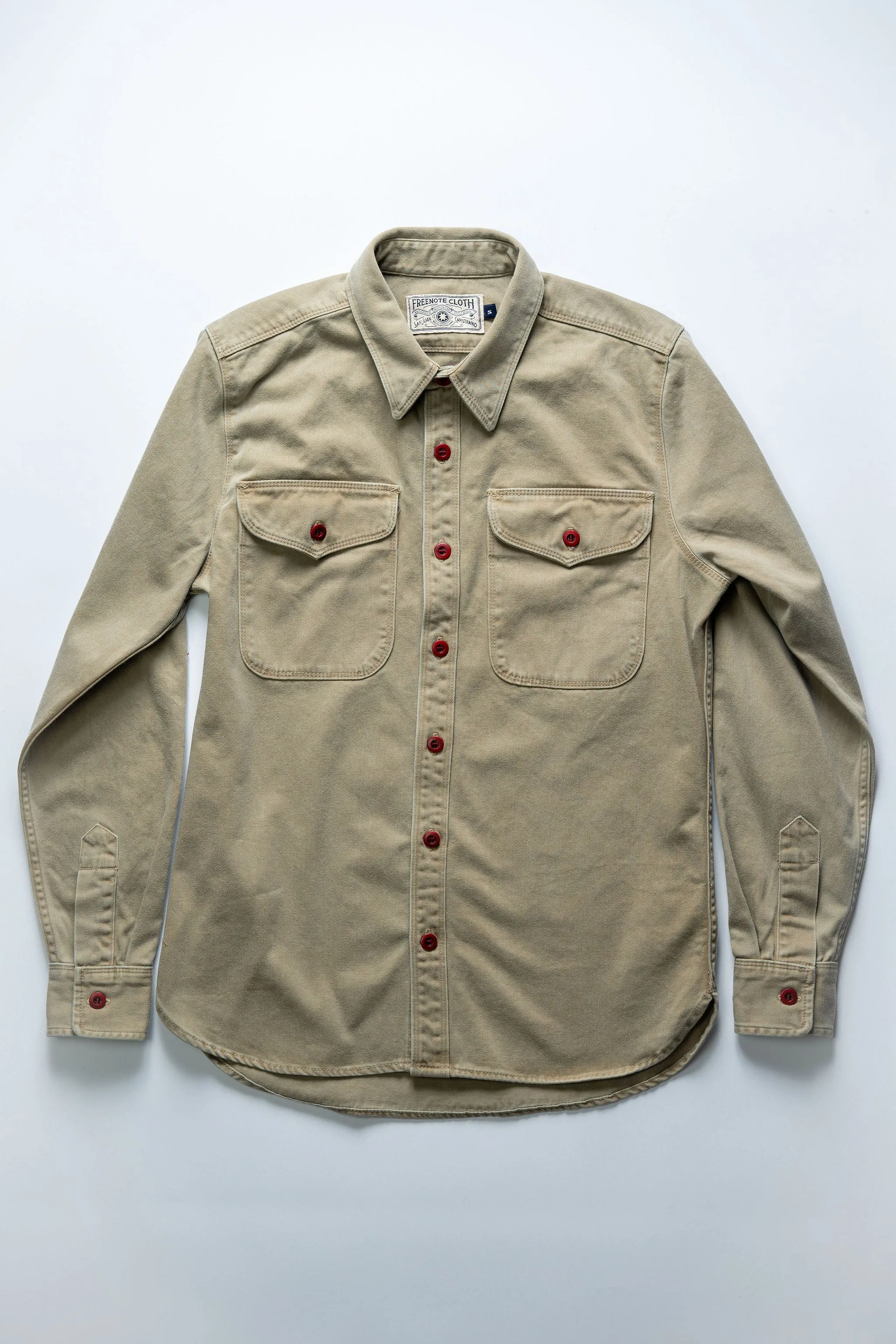 Freenote Cloth Utility - Khaki Red Buttons sold by Franklin and Poe product image thumbnail 4