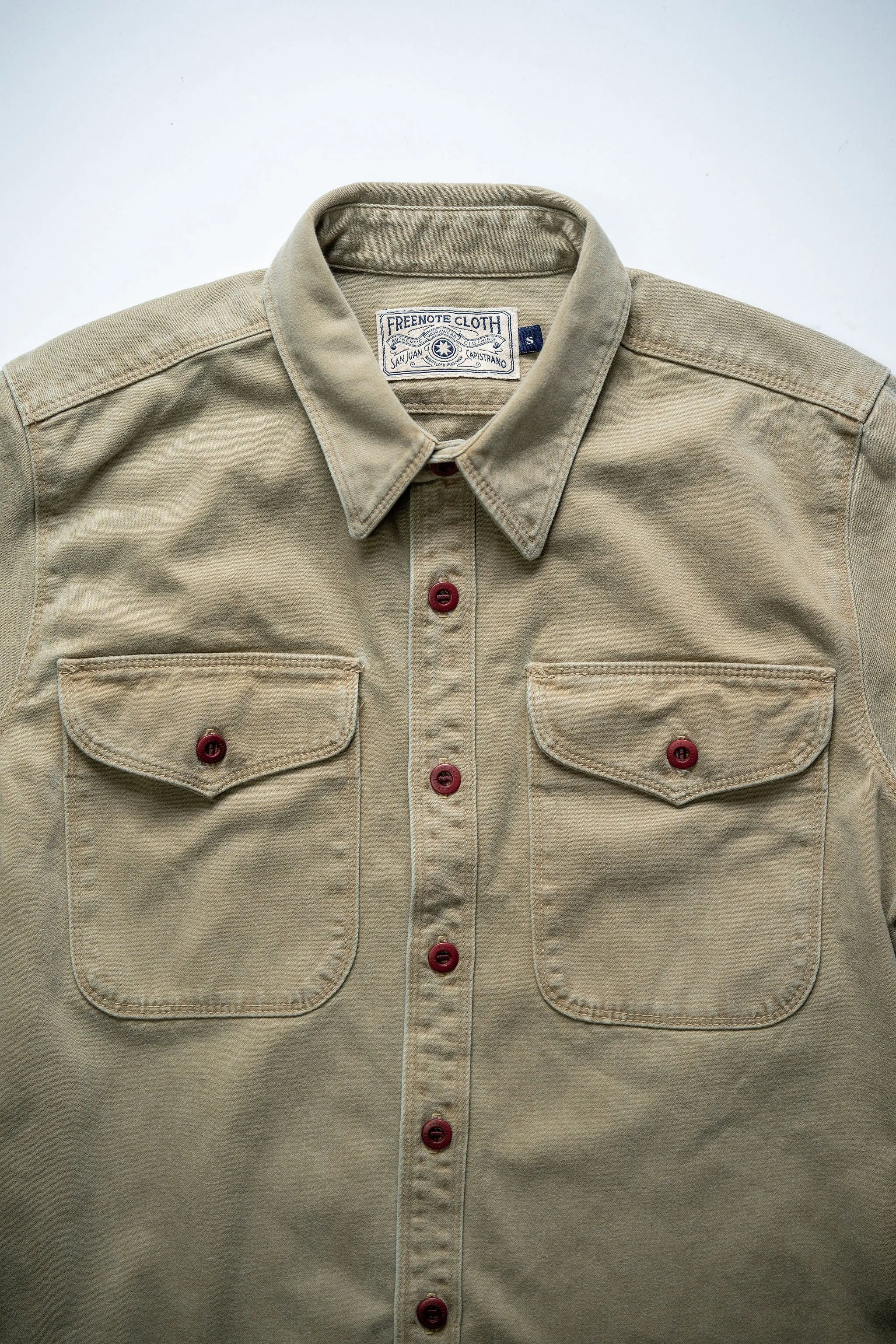 Freenote Cloth Utility - Khaki Red Buttons sold by Franklin and Poe product image thumbnail 5