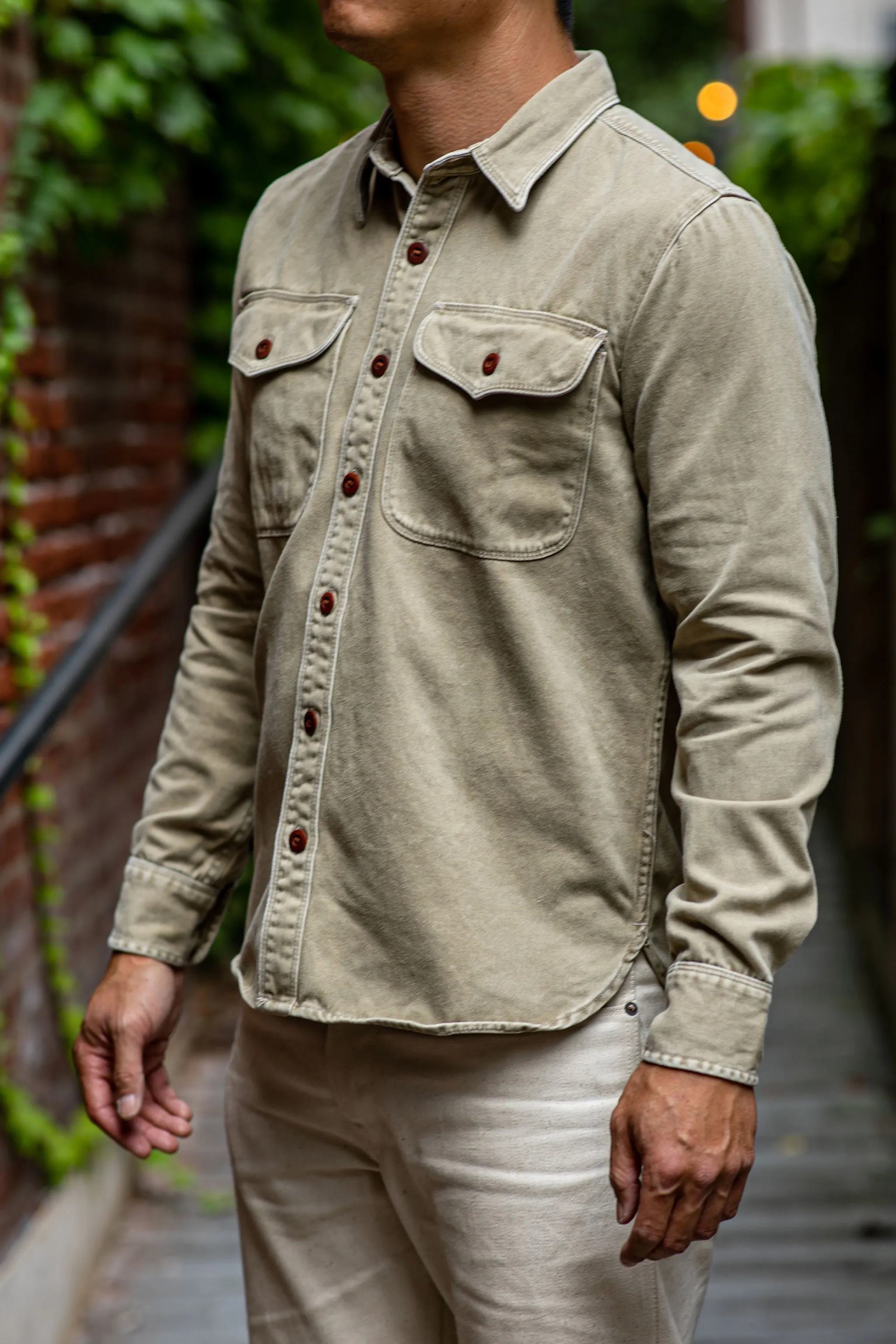 Freenote Cloth Utility - Khaki Red Buttons sold by Franklin and Poe product image thumbnail 2