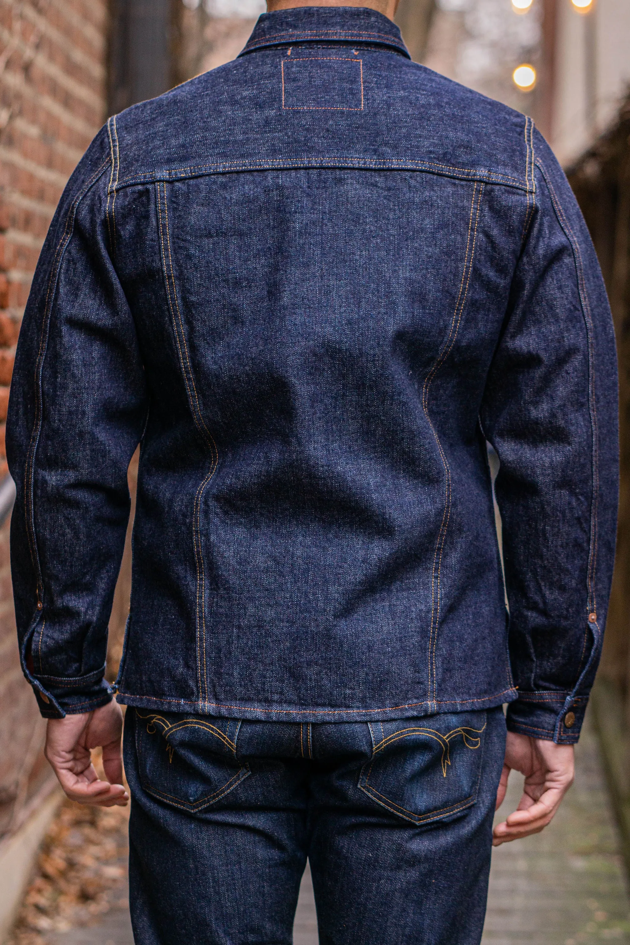 Indigofera Fargo Trucker - Rinsed Shiroyama 18oz sold by Franklin and Poe product image thumbnail 3