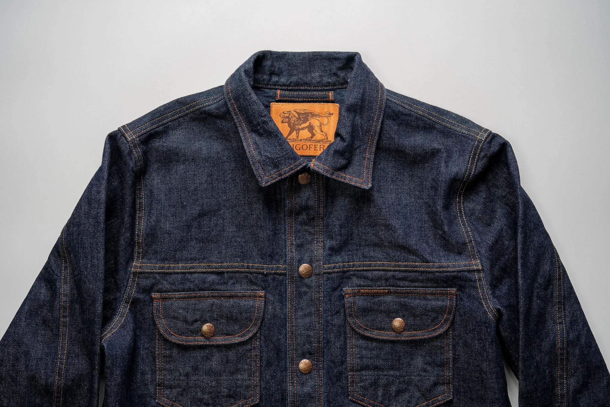 Indigofera Fargo Trucker - Rinsed Shiroyama 18oz sold by Franklin and Poe product image thumbnail 5