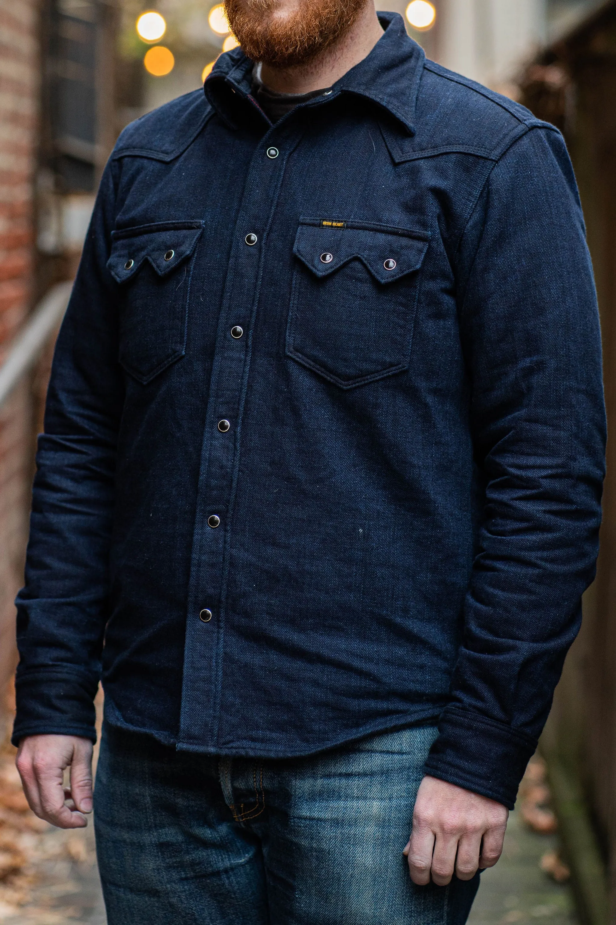 Iron Heart IHSH-368-IND 14oz Double Cloth Western Shirt - Indigo sold by Franklin and Poe product image thumbnail 2