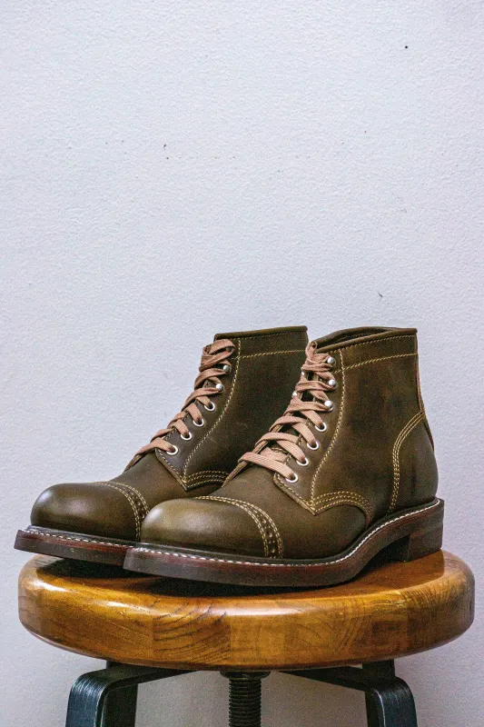 John Lofgren Combat Boot - Dark Olive Chromexcel sold by Franklin and Poe