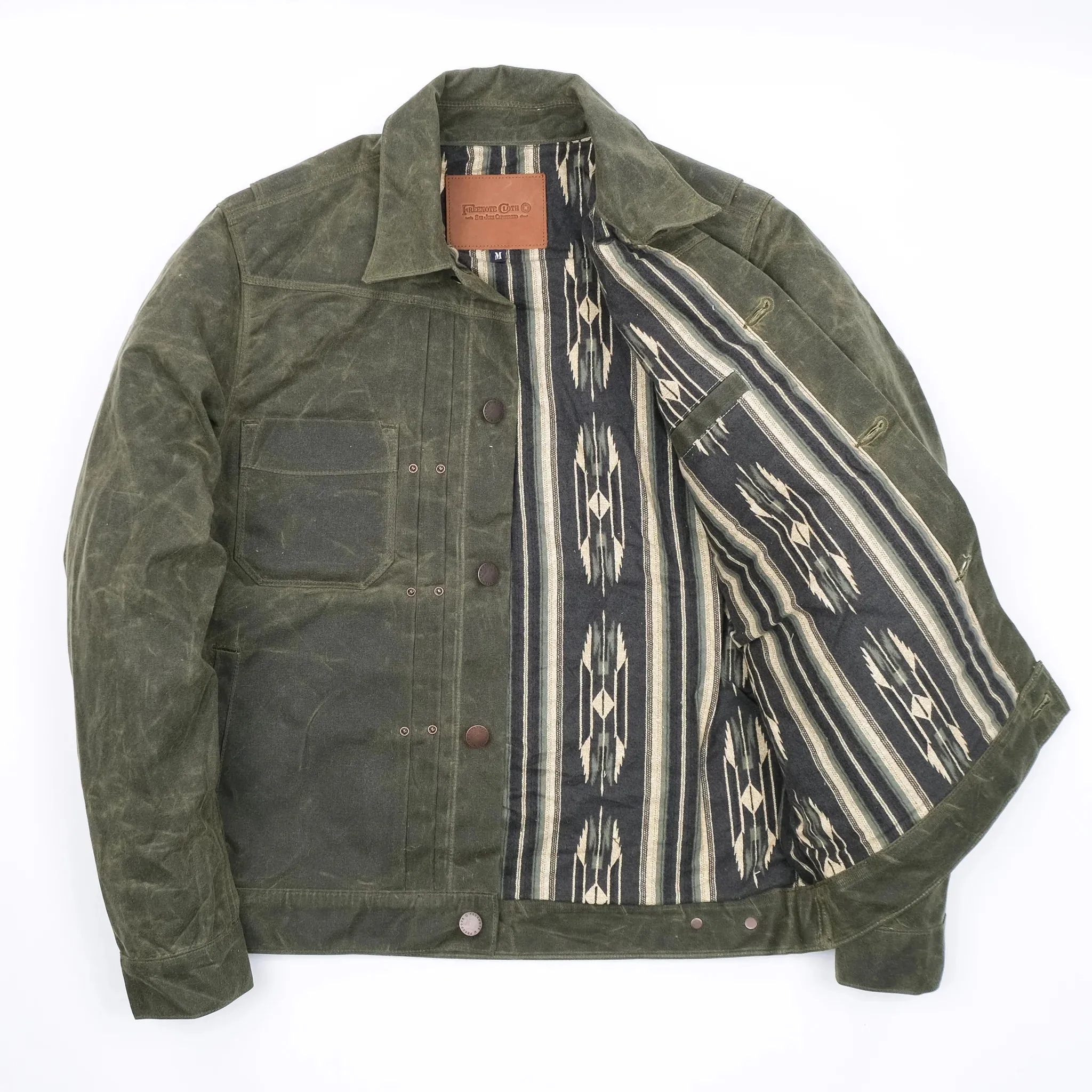 Freenote Cloth Waxed Riders Jacket - Olive sold by Franklin and Poe product image thumbnail 5