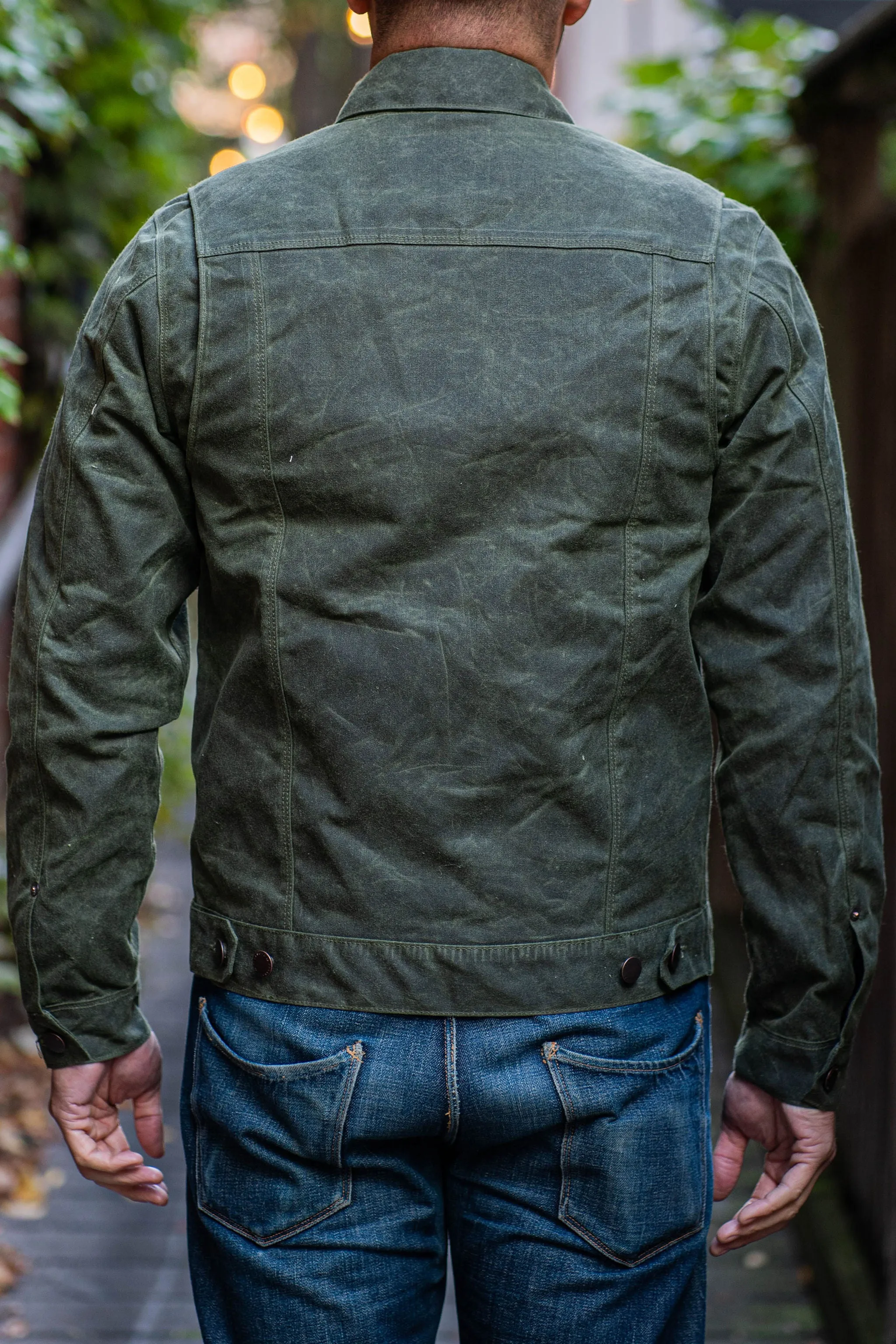 Freenote Cloth Waxed Riders Jacket - Olive sold by Franklin and Poe product image thumbnail 3