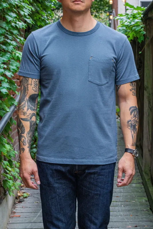 Freenote Cloth 9oz Pocket T-Shirt - Faded Blue sold by Franklin and Poe