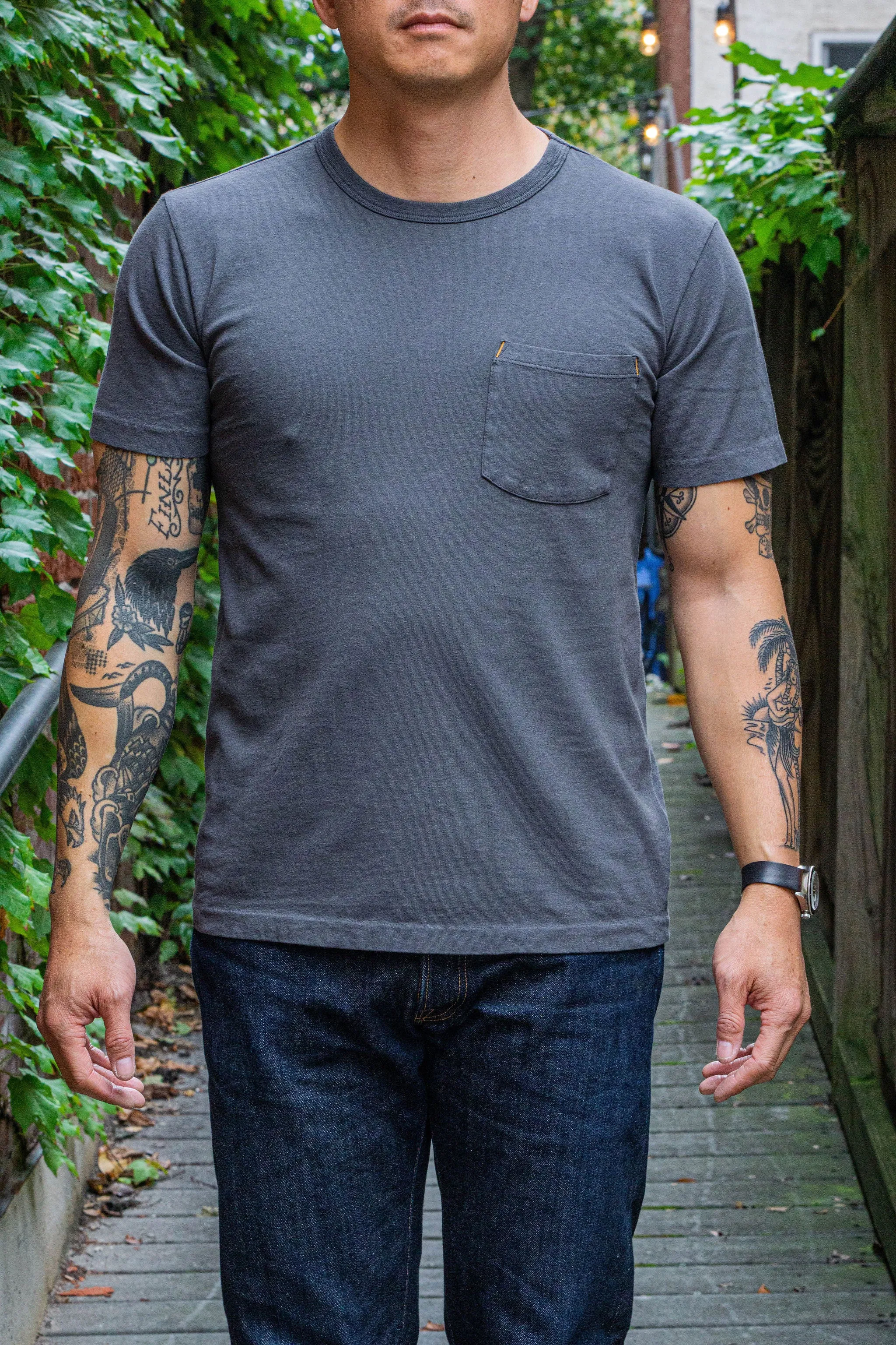 Freenote Cloth 9oz Pocket T-Shirt - Midnight sold by Franklin and Poe
