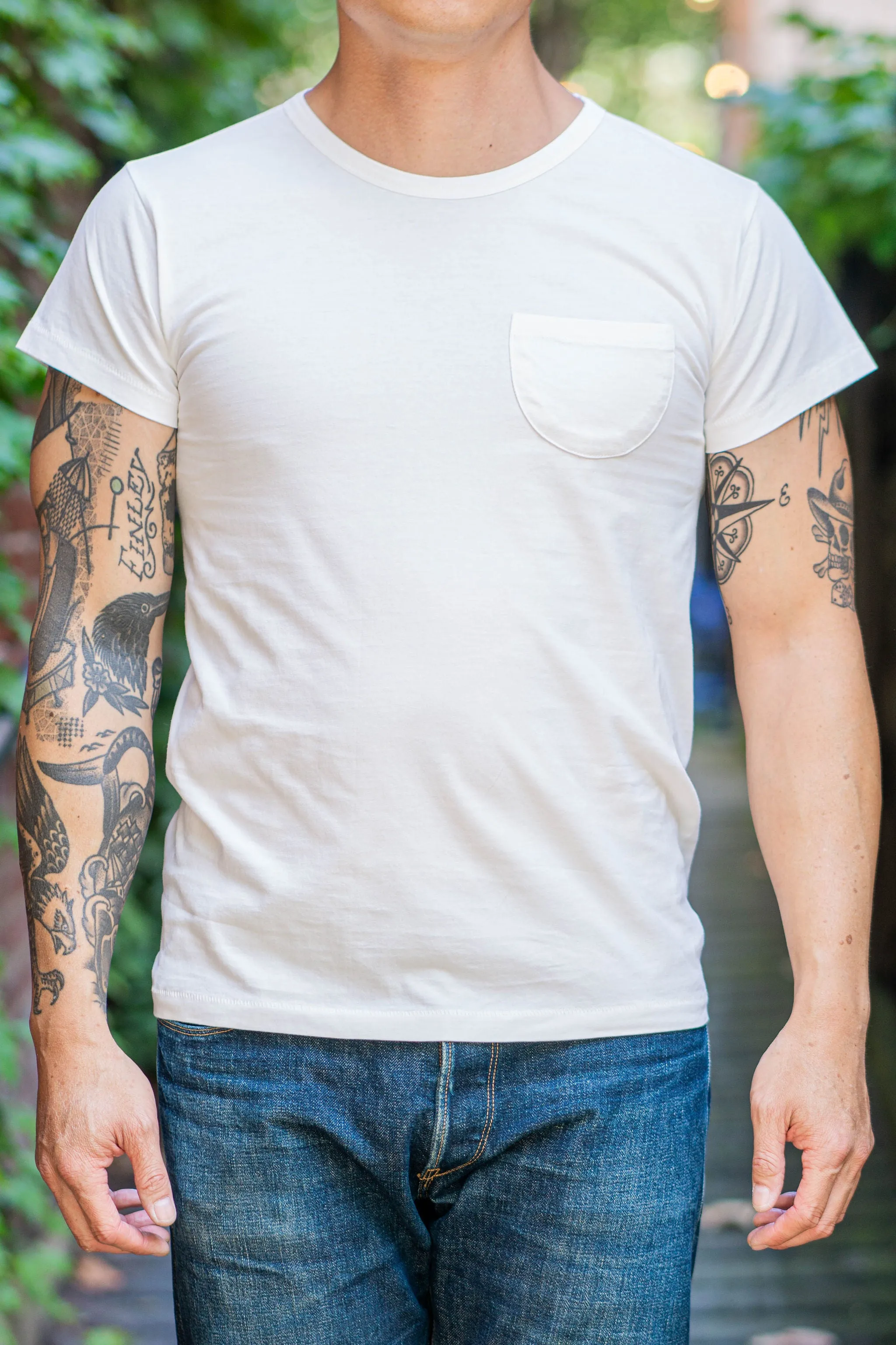 Wythe Tubular Pocket Tee - Natural sold by Franklin and Poe