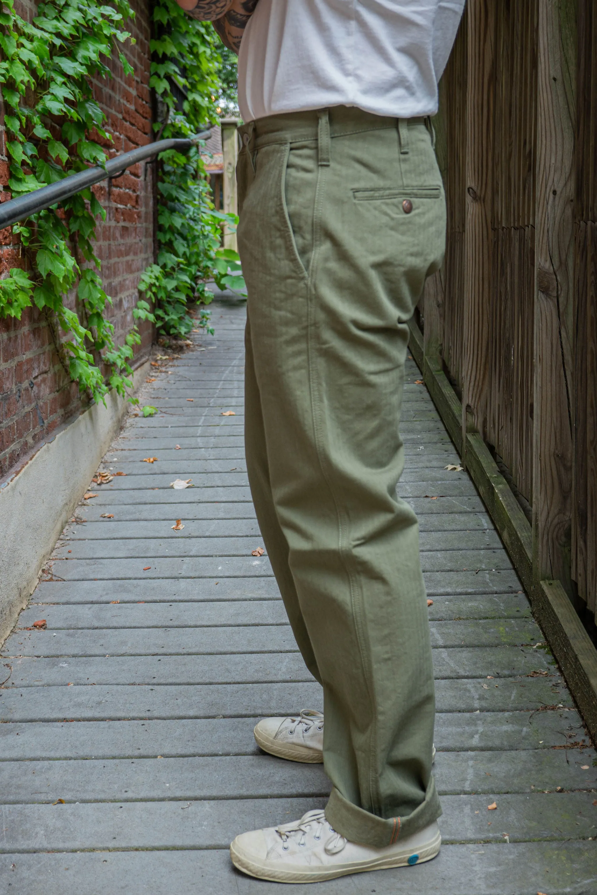 Iron Heart IH-735-ODG 11oz Herringbone Work Pants - Olive Drab Green sold by Franklin and Poe product image thumbnail 2