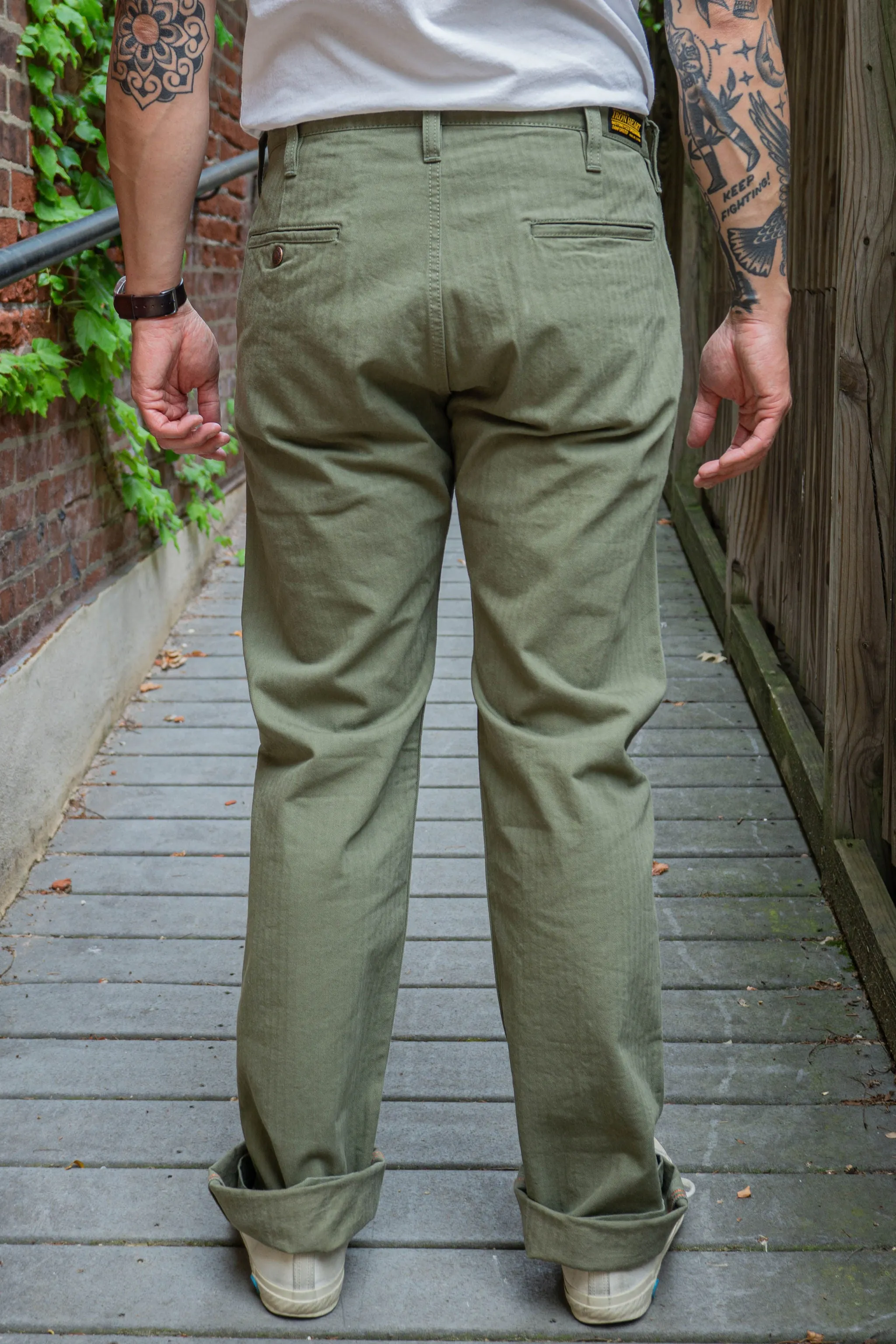 Iron Heart IH-735-ODG 11oz Herringbone Work Pants - Olive Drab Green sold by Franklin and Poe product image thumbnail 3