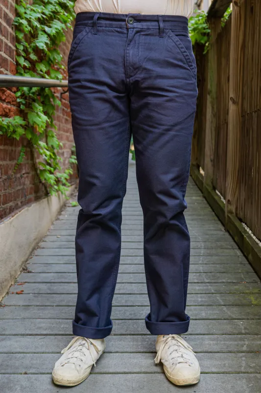 Freenote Cloth Workers Chino Slim Fit - Navy sold by Franklin and Poe