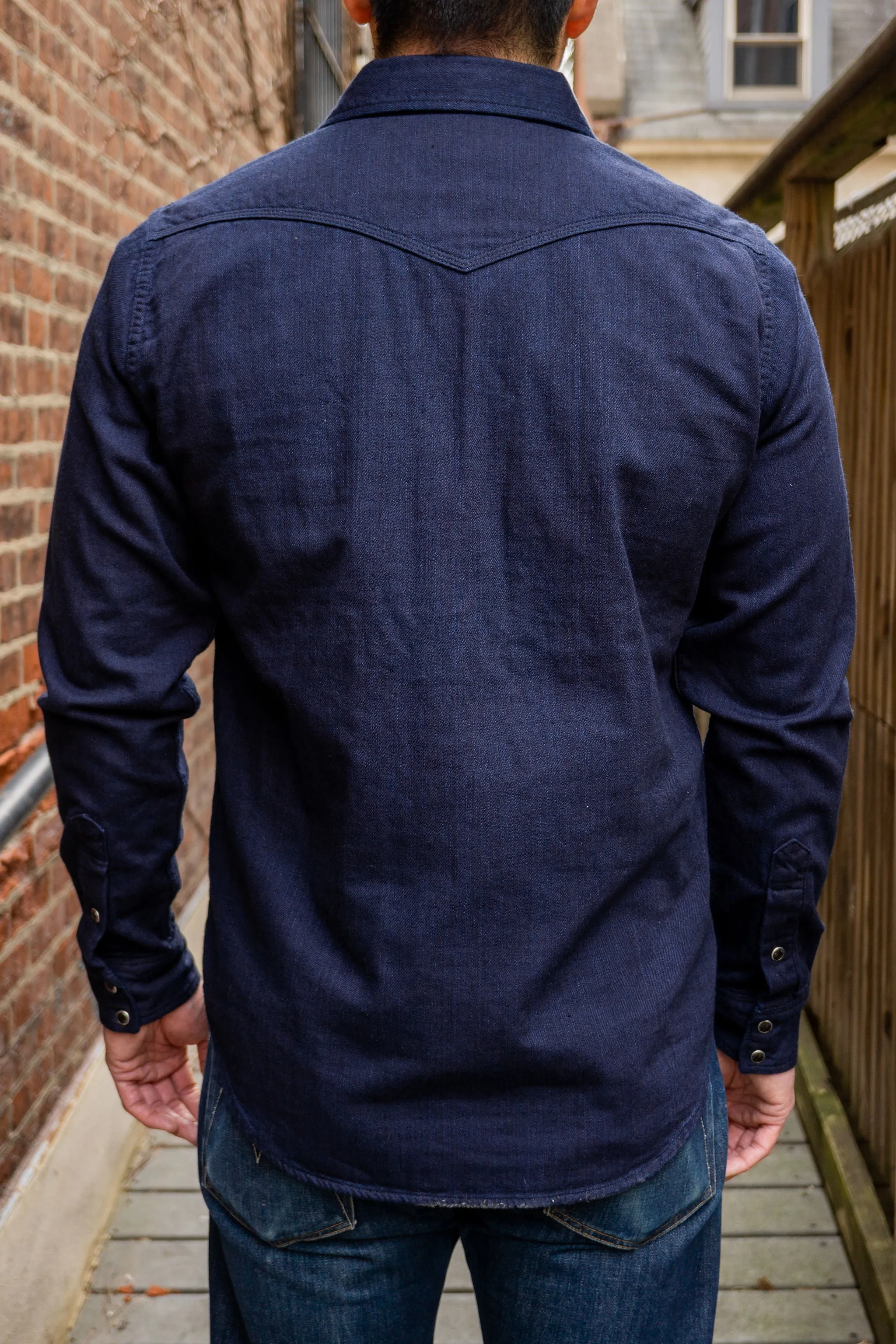 Iron Heart IHSH-347-IND 10oz Double Cloth Denim CPO Shirt - Indigo sold by Franklin and Poe product image thumbnail 3