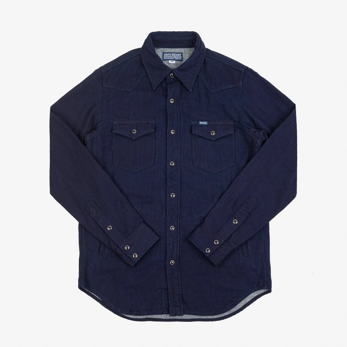 Iron Heart IHSH-347-IND 10oz Double Cloth Denim CPO Shirt - Indigo sold by Franklin and Poe product image thumbnail 4