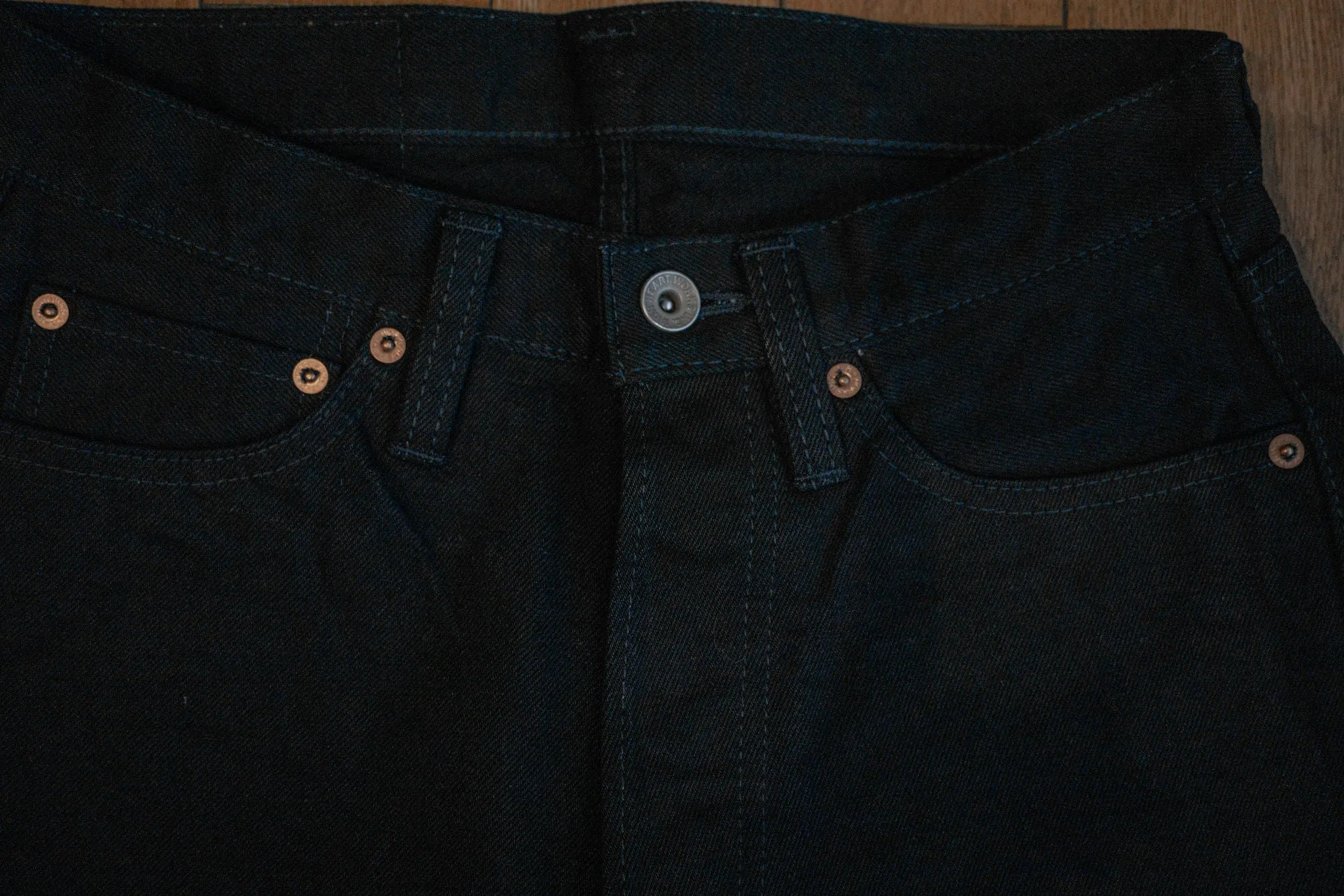 Iron Heart IH-888S-142ii 14oz Selvedge Denim Mid/High Rise Tapered Cut Jeans - Indigo/Indigo sold by Franklin and Poe product image thumbnail 5