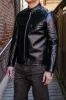 The Flat Head FN-LJ-HS006 Horsehide Cafe Racer Riders Jacket - Black sold by Franklin and Poe
