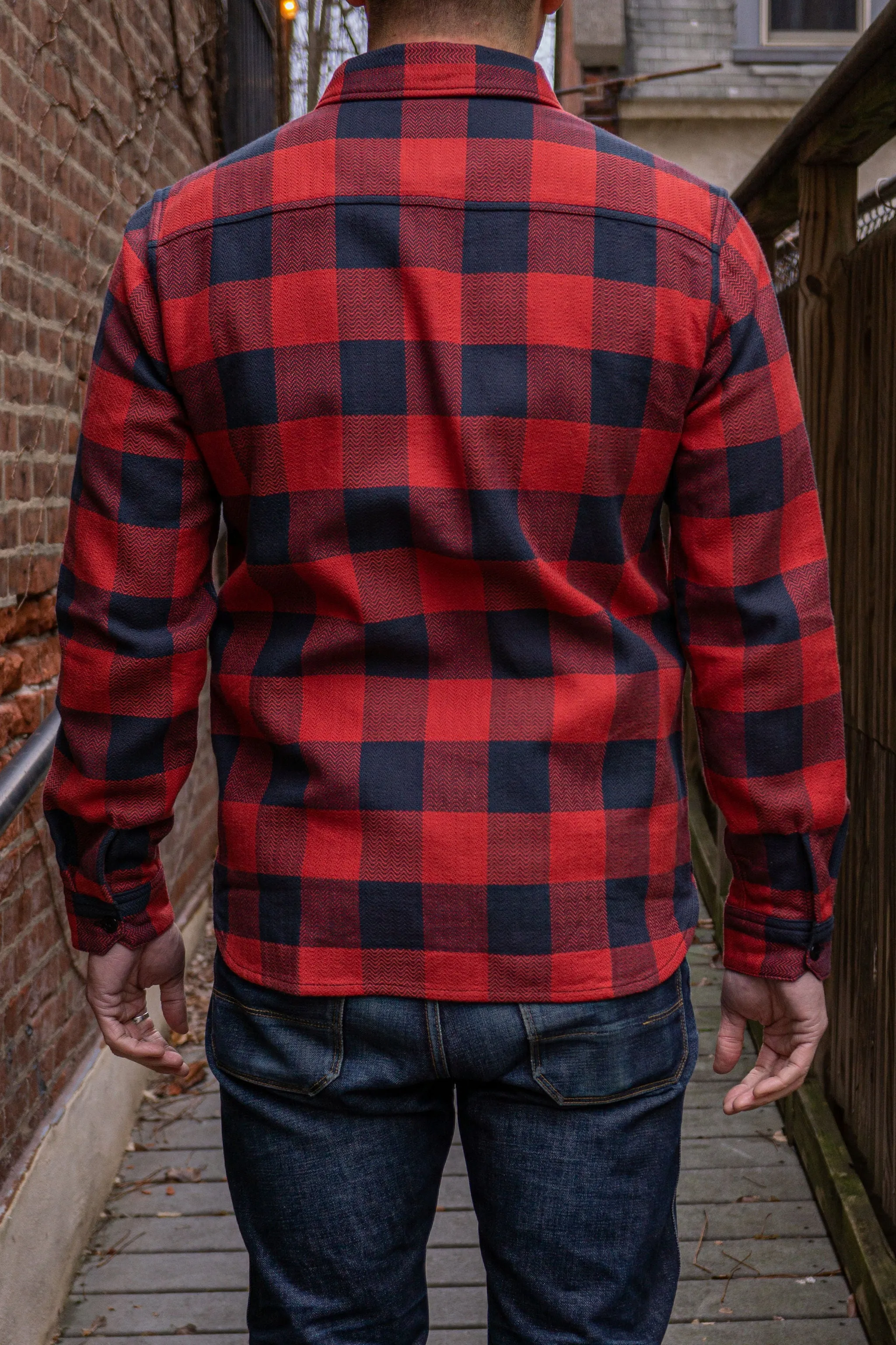 The Flat Head SNR-101L Block Check Flannel Shirt - Red/Black sold by Franklin and Poe product image thumbnail 3