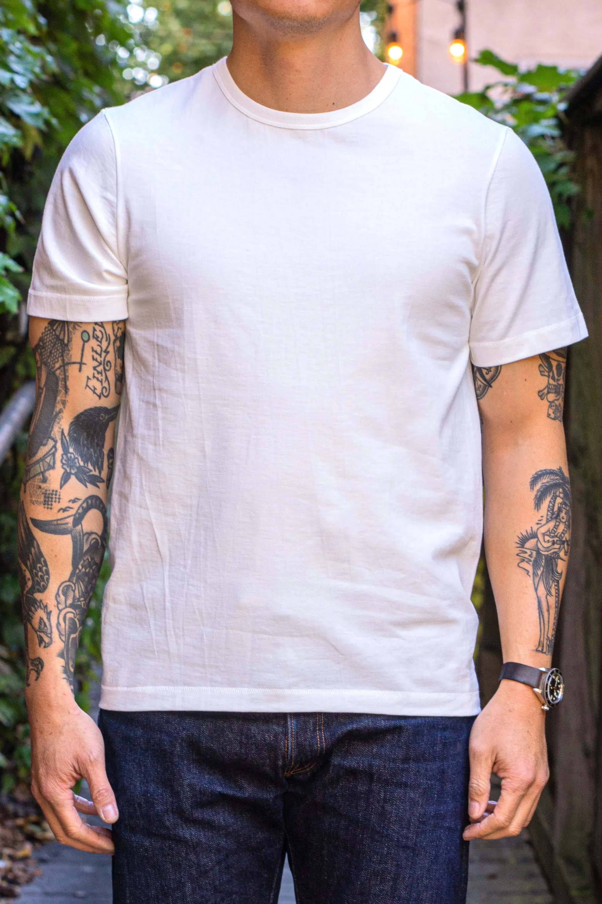 Merz b. Schwanen 215 Classic Crew Neck T-Shirt - White sold by Franklin and Poe