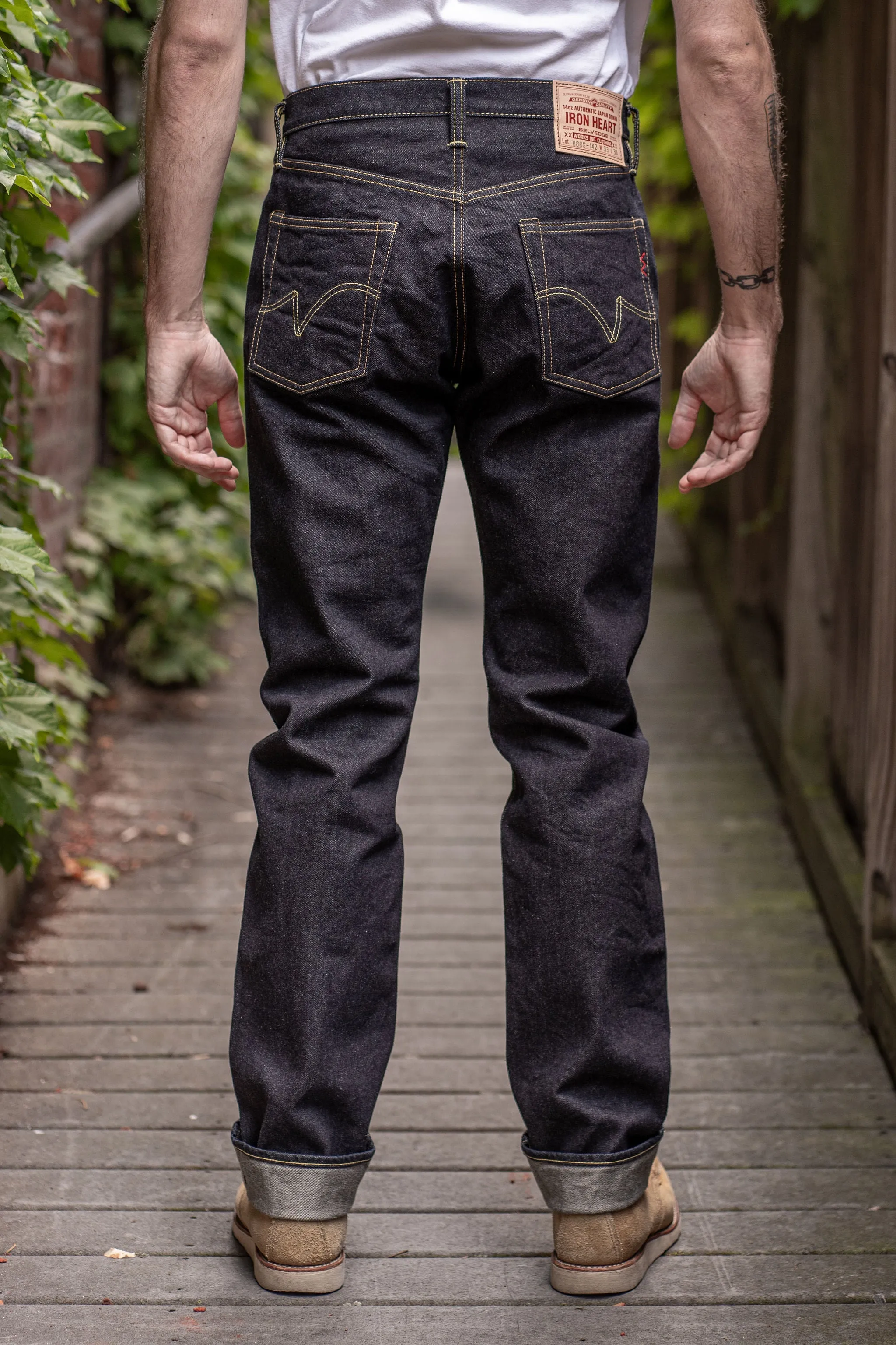 Iron Heart IH-888S-142 14oz Selvedge Denim Medium/High Rise Tapered Cut Jeans - Indigo sold by Franklin and Poe product image thumbnail 3